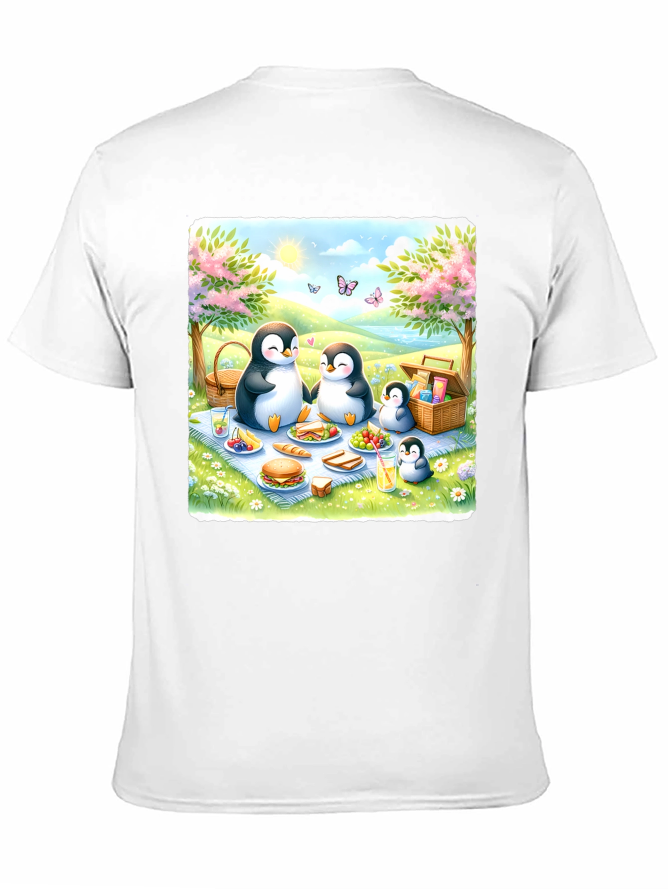 Black Penguin Family Picnic T-Shirt view 11