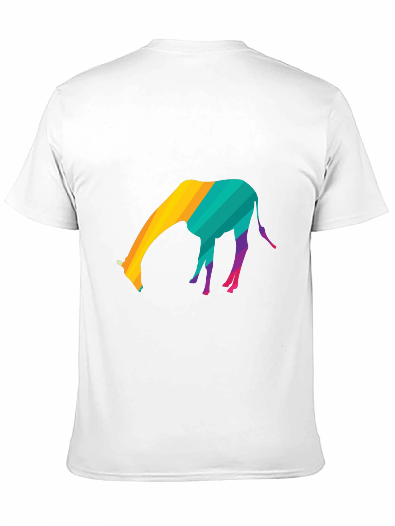 Black Colorful Giraffe Graphic T-Shirt - Black view 11