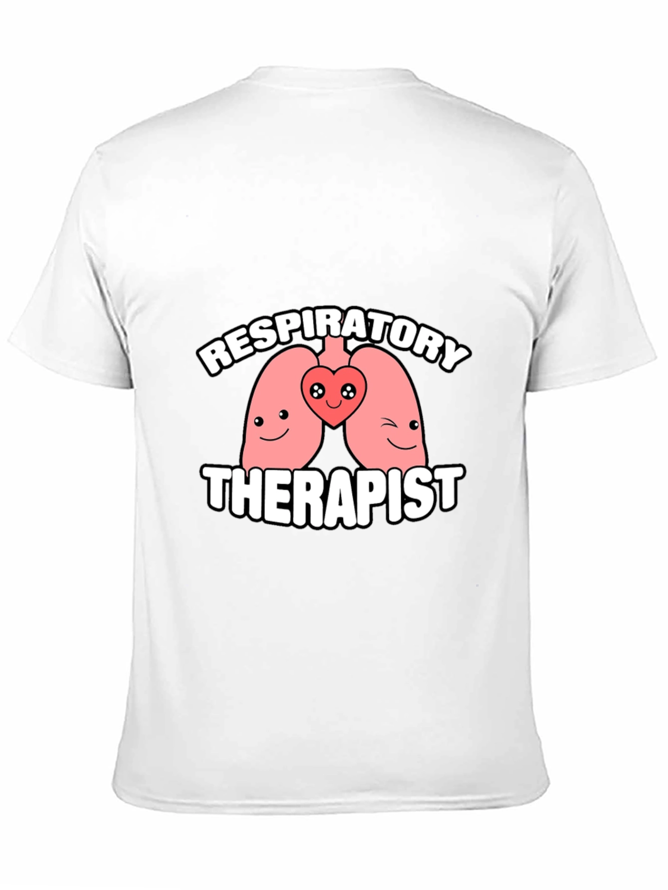Black Respiratory Therapist Cartoon Lungs Graphic T-Shirt view 11