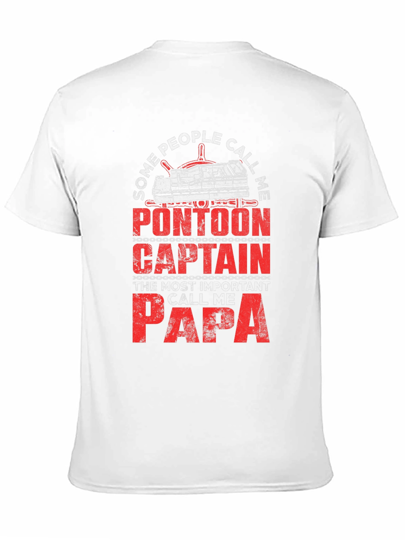 Black Pontoon Captain Papa T-Shirt view 11