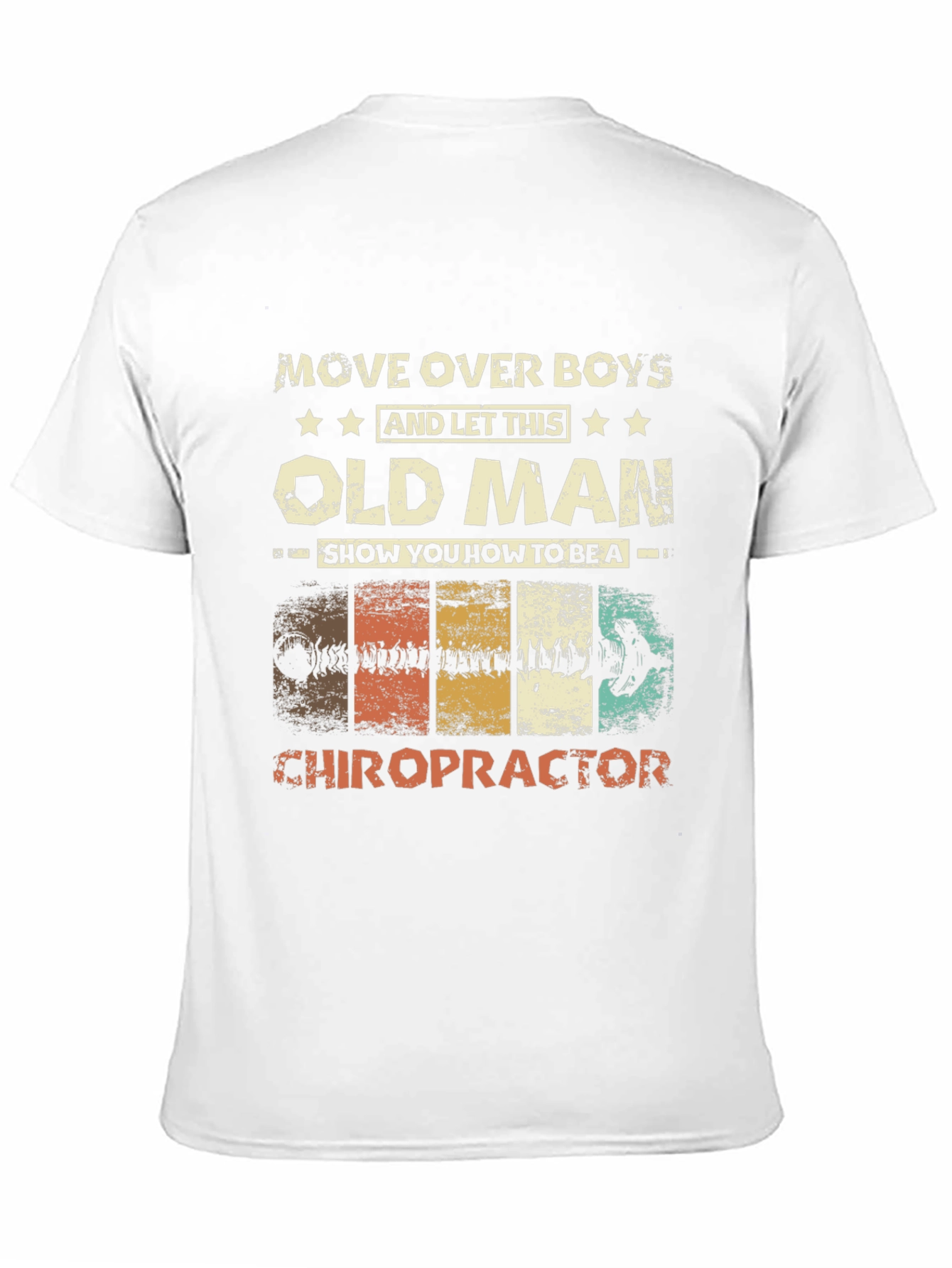 Black Old Man Chiropractor Graphic T-Shirt view 11