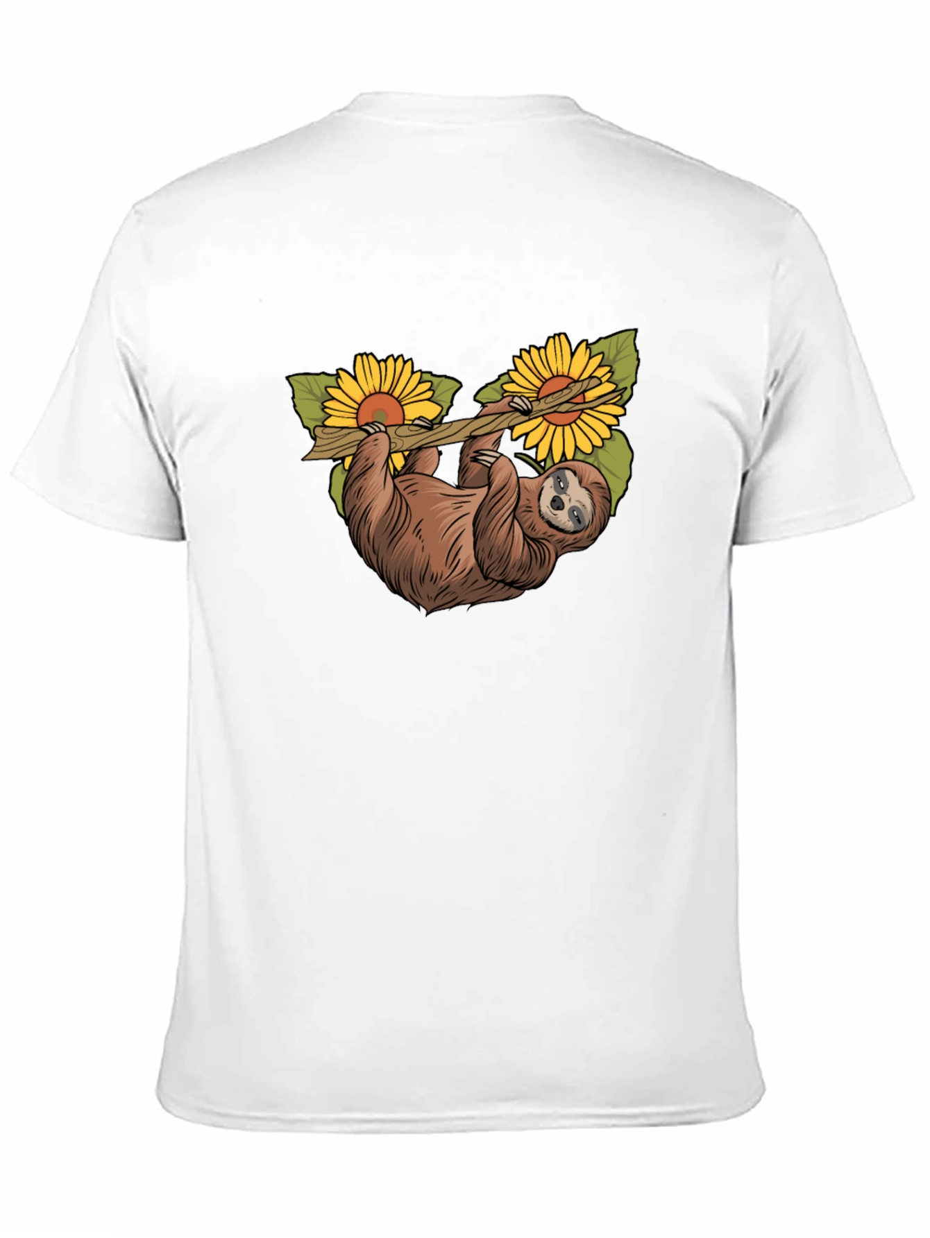 Black Sloth & Sunflower Graphic T-Shirt - Unique Design view 11