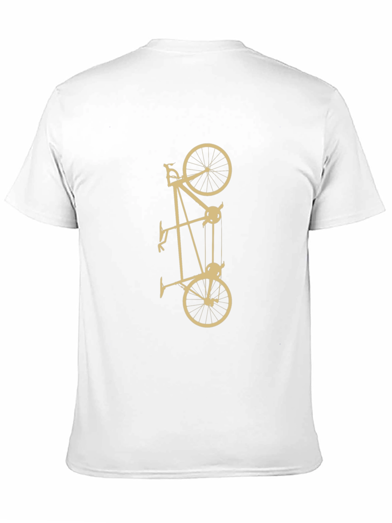 Black Unique Black T-Shirt with Bicycle Pulley Design view 11