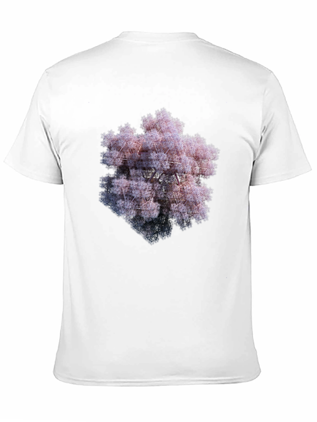 Black Geometric Fractal Art T-Shirt view 11