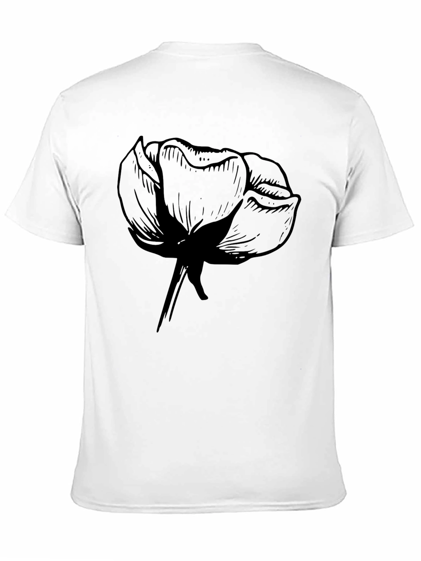 Black Men's Black Graphic Tee - Floral Design view 11