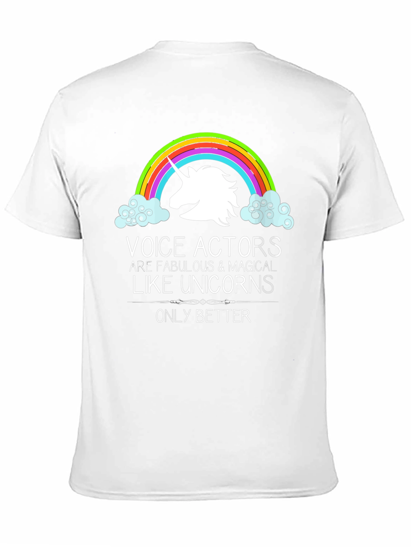 Black Voice Actors Unicorn Graphic T-Shirt view 11