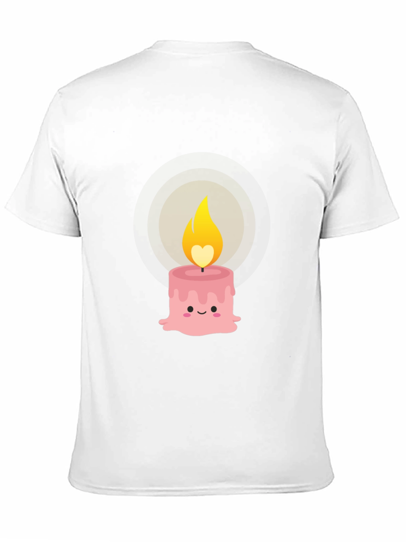Black Cute Kawaii Candle Graphic Tee - Black Cotton T-Shirt view 11