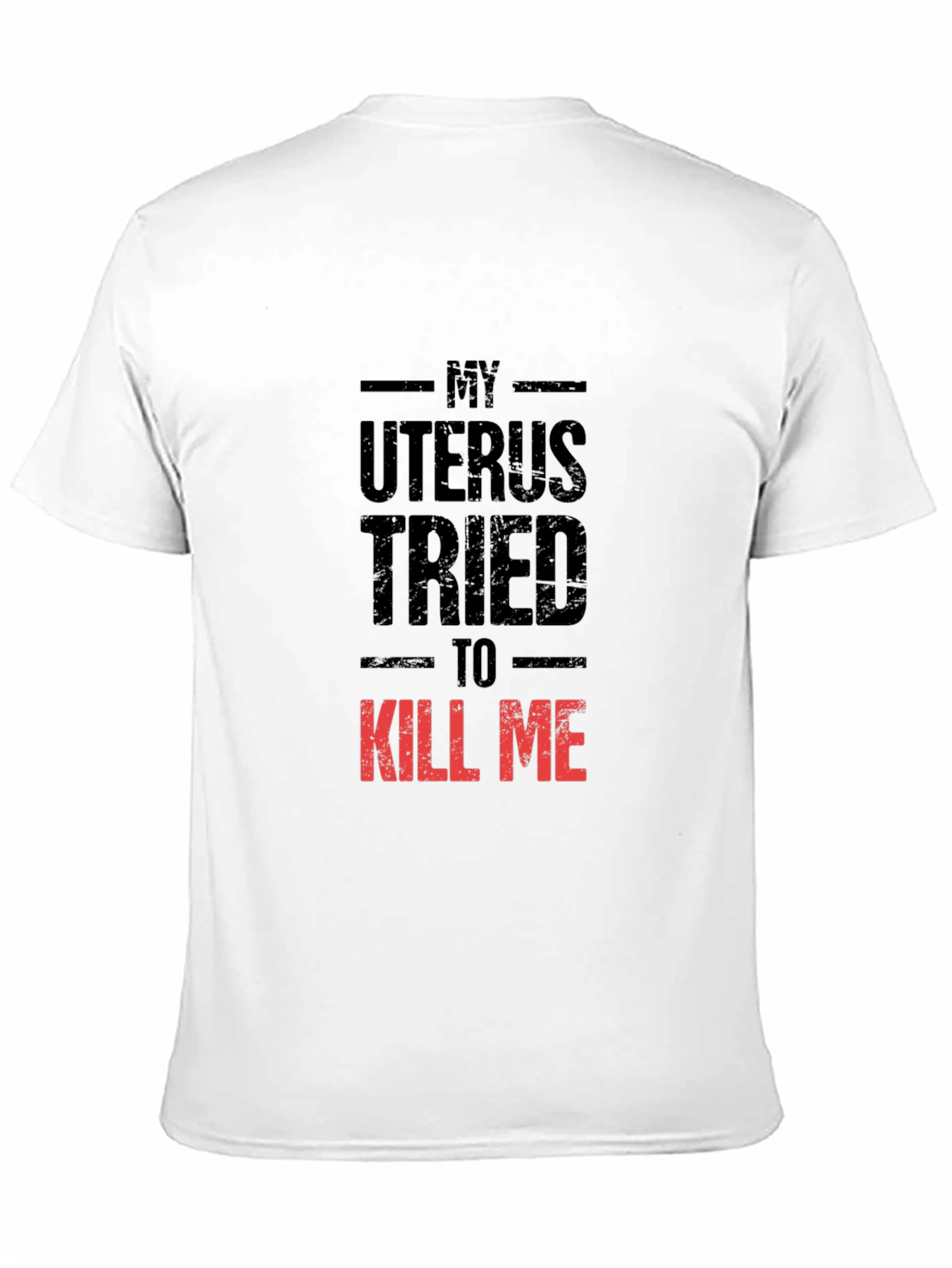 Black Uterus Tried To Kill Me Graphic Tee - Black Cotton T-Shirt view 11