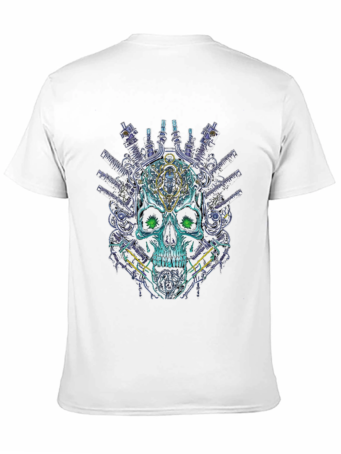 Black Steampunk Skull Graphic T-Shirt - Unique Design view 11