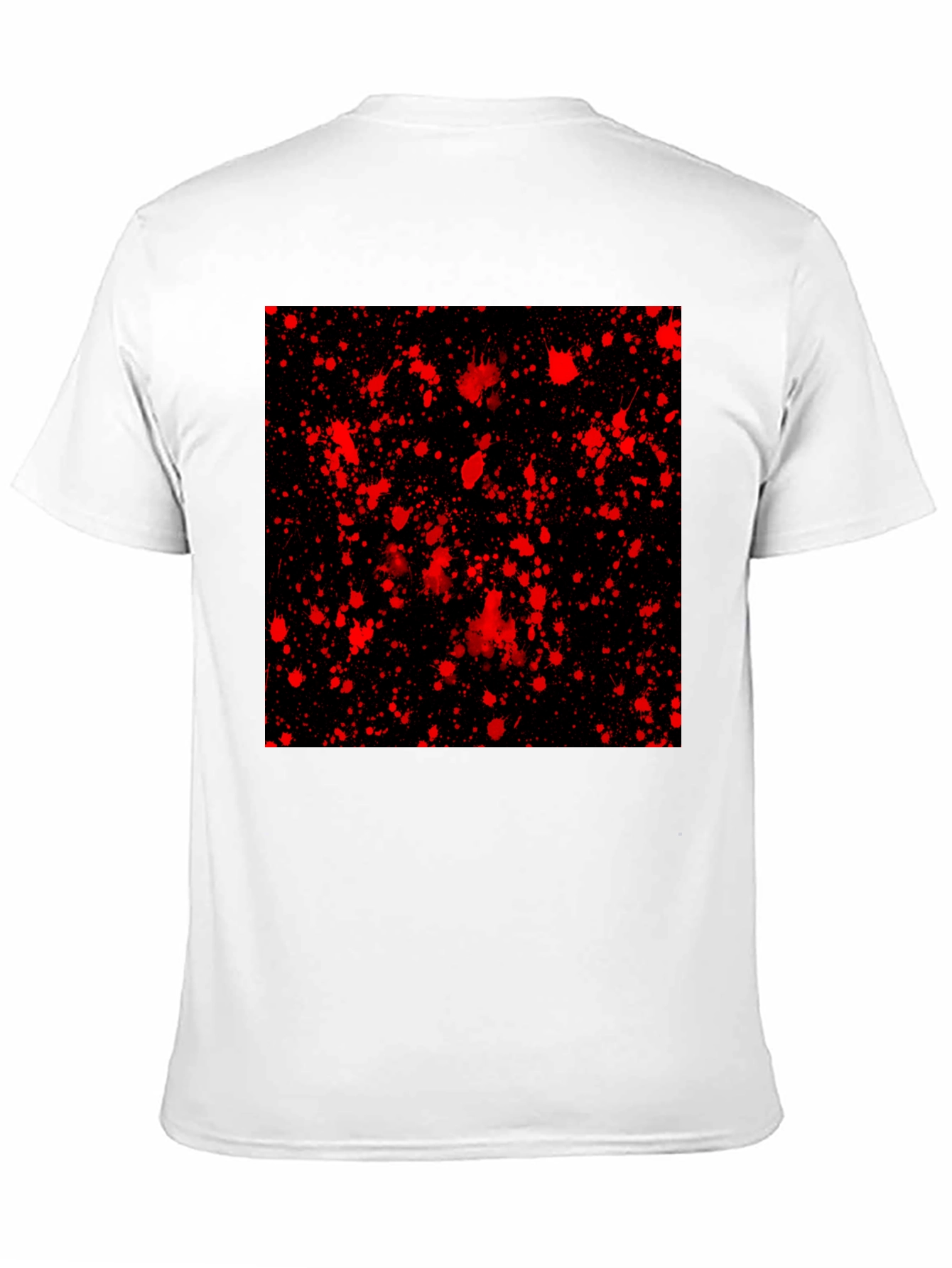 Black Edgy Black T-Shirt with Red Splatter Design view 11
