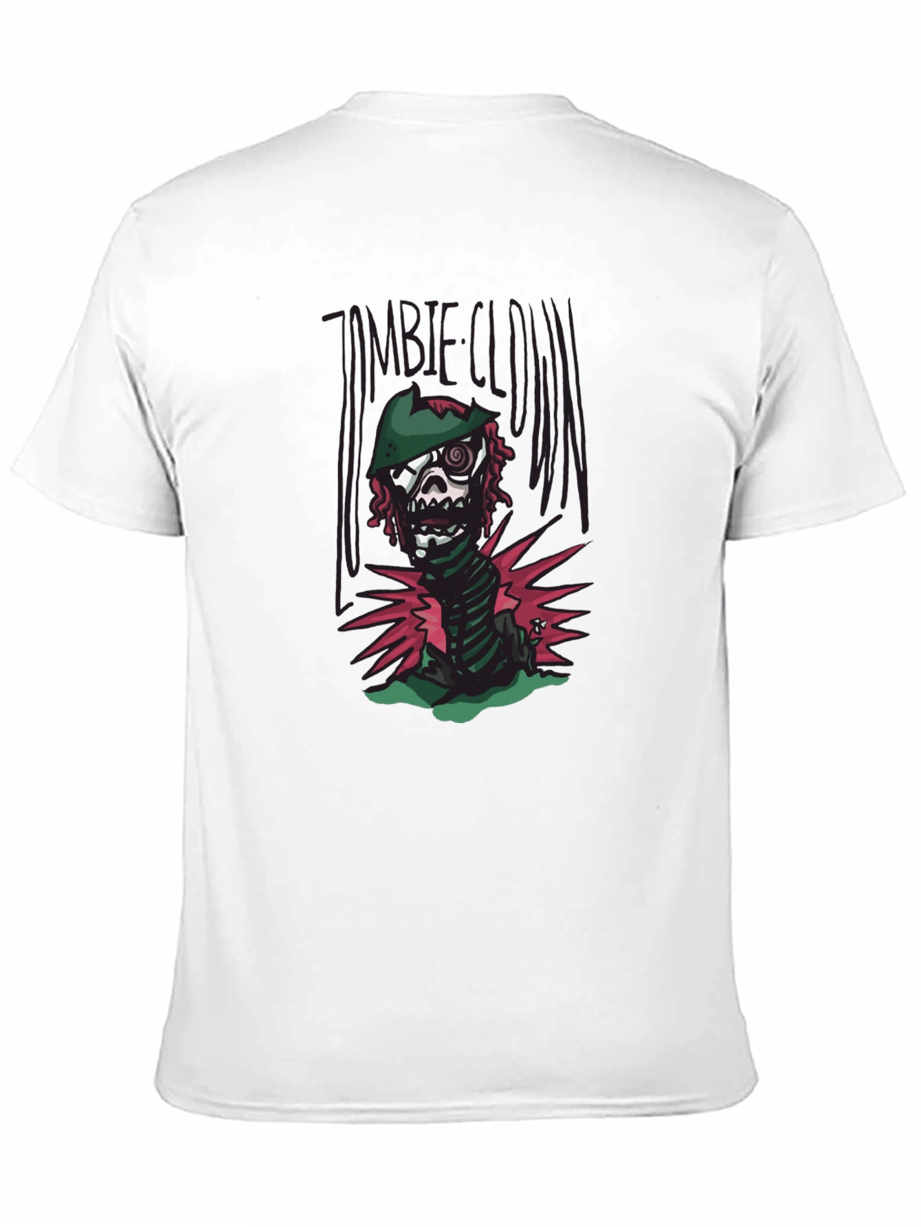 Black Zombie Clown Graphic Tee - Black Cotton T-Shirt view 11