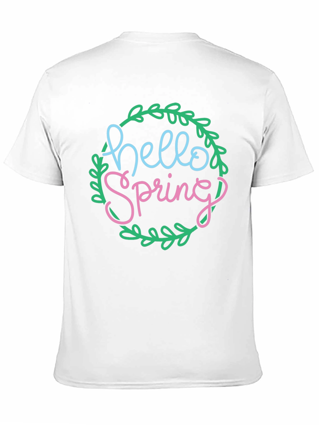 Black Hello Spring T-Shirt - Black Crew Neck Tee view 11