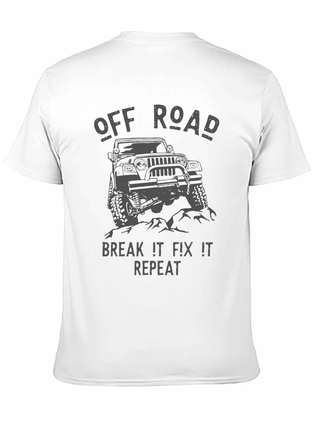 Black Off Road Break It Fix It Repeat Black T-Shirt view 11