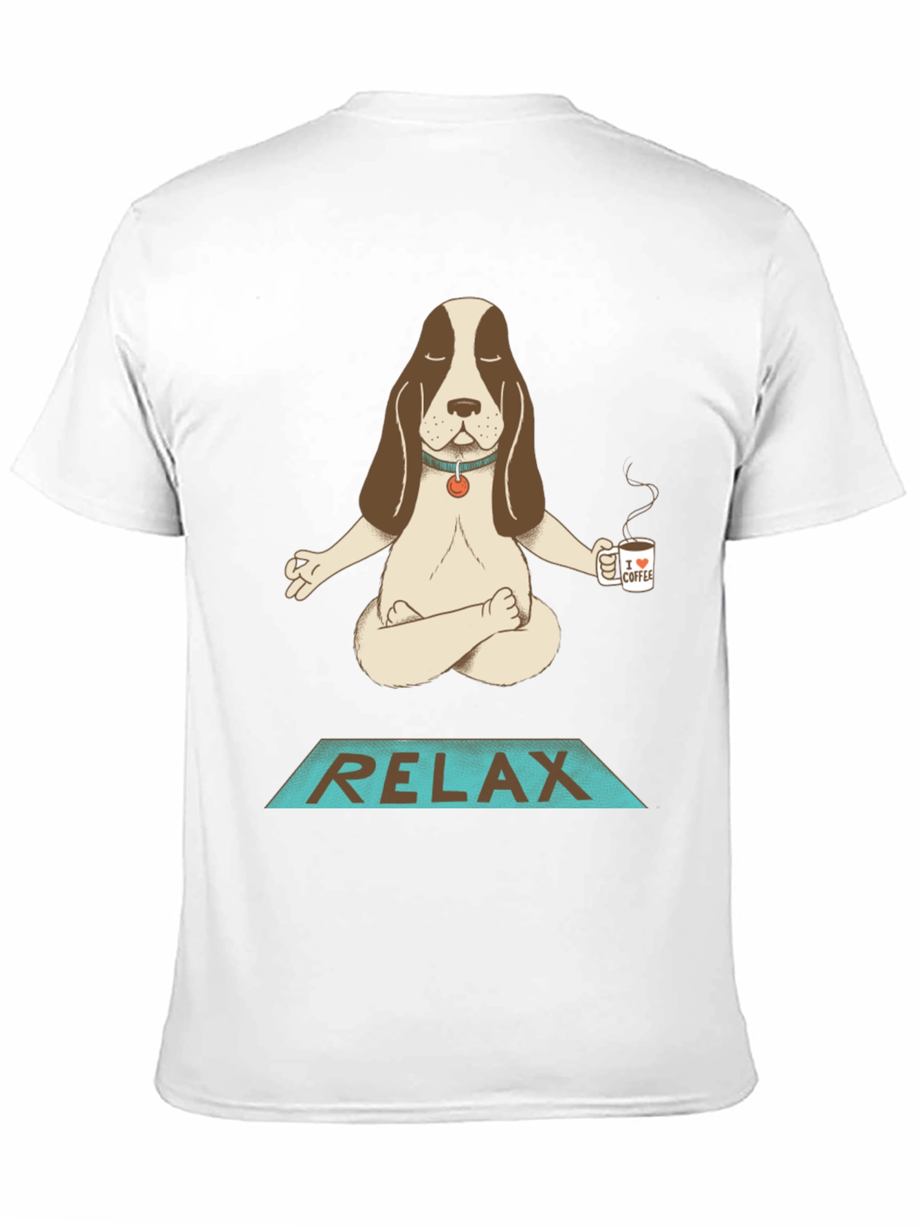 Black Relax Dog Meditation T-Shirt view 11