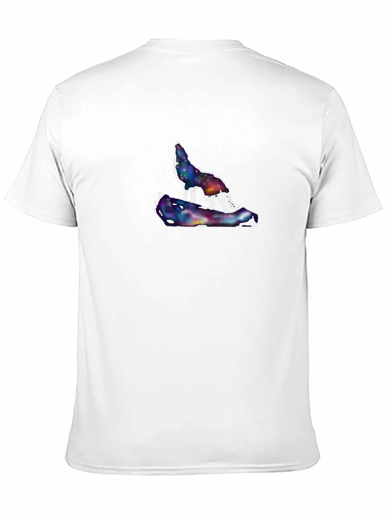 Black Galaxy Wolf Graphic Tee - Men's Black T-Shirt view 11