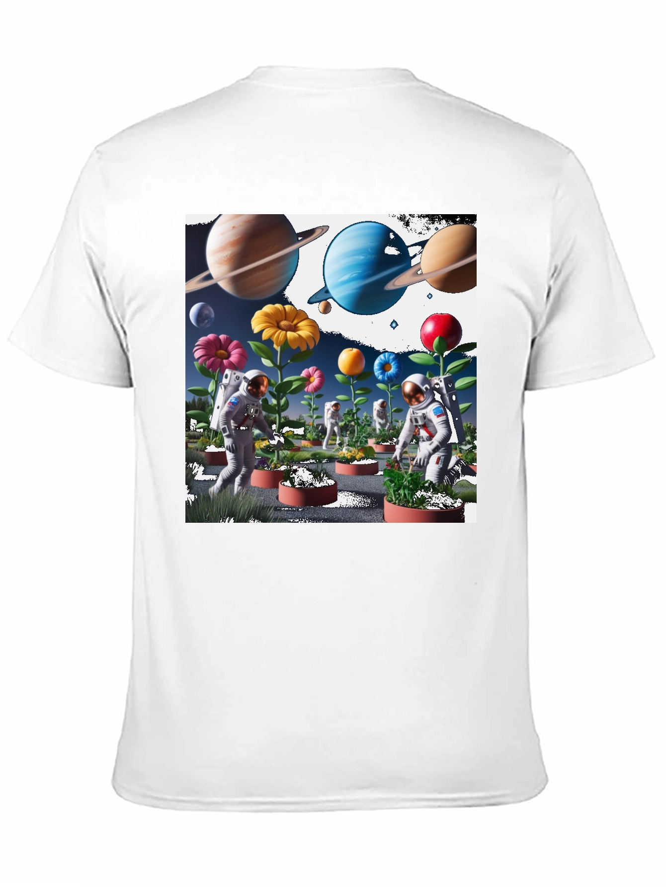 Black Astronauts Planting Flowers T-Shirt view 11
