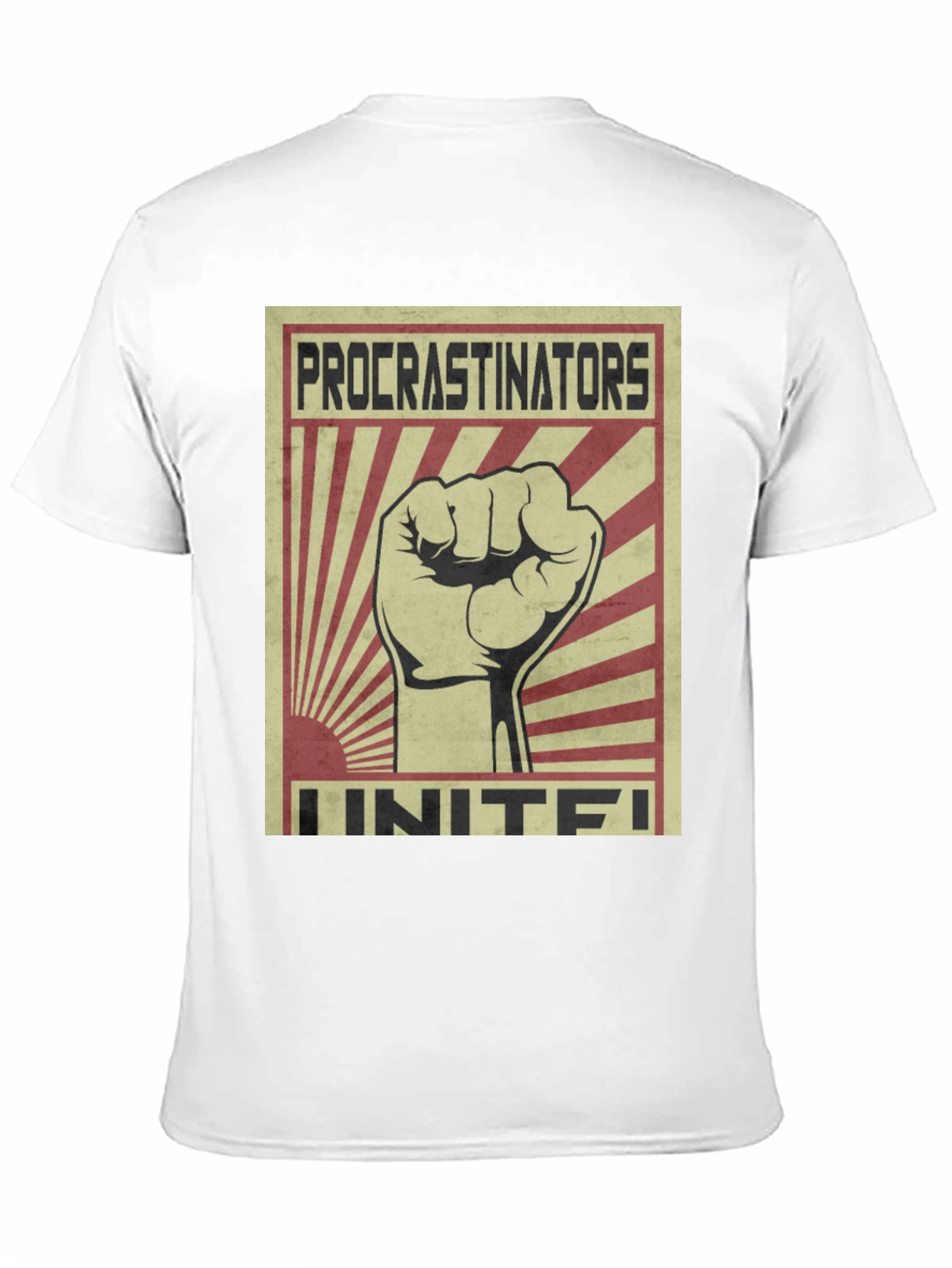 Black Procrastinators Unite! Graphic Tee view 11