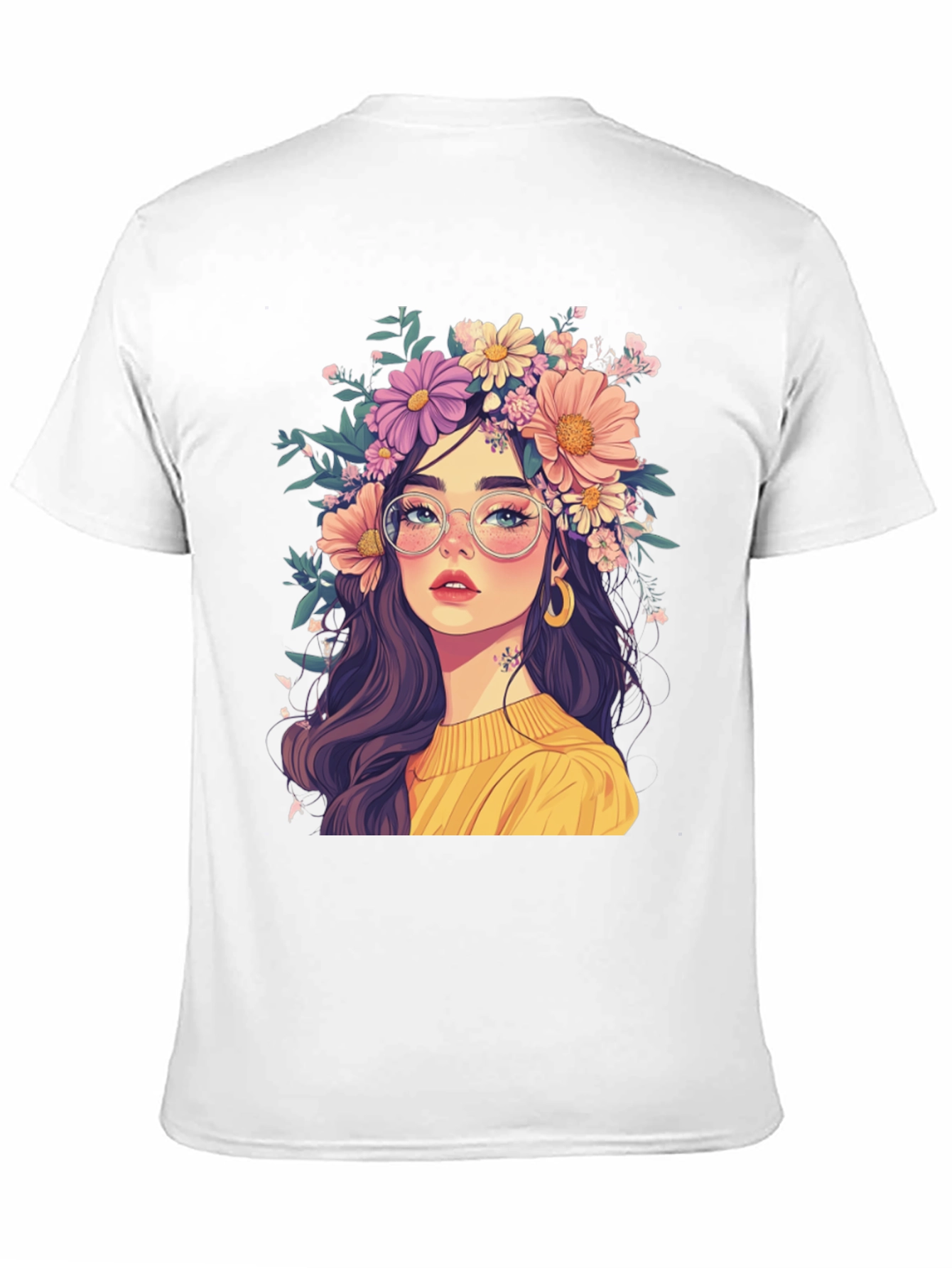 Black Floral Crown Graphic Tee - Stylish & Unique view 11