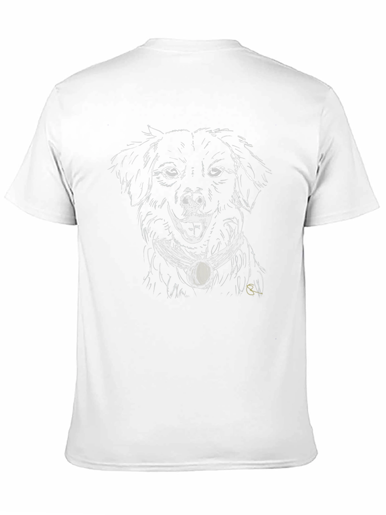 Black Dog Sketch Graphic Tee - Black Unisex T-Shirt view 11