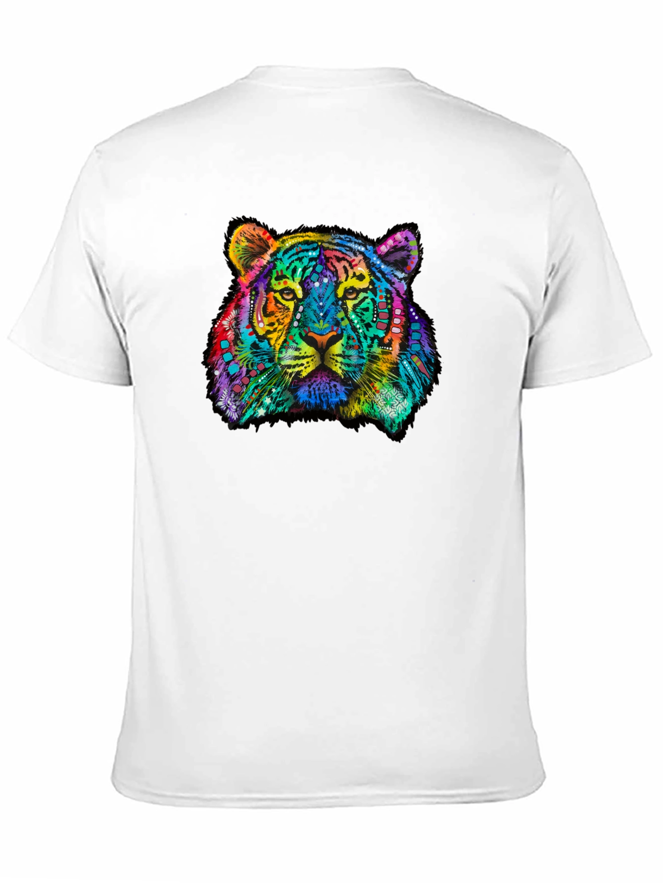 Black Vibrant Tiger Graphic Tee - Black Cotton T-Shirt view 11