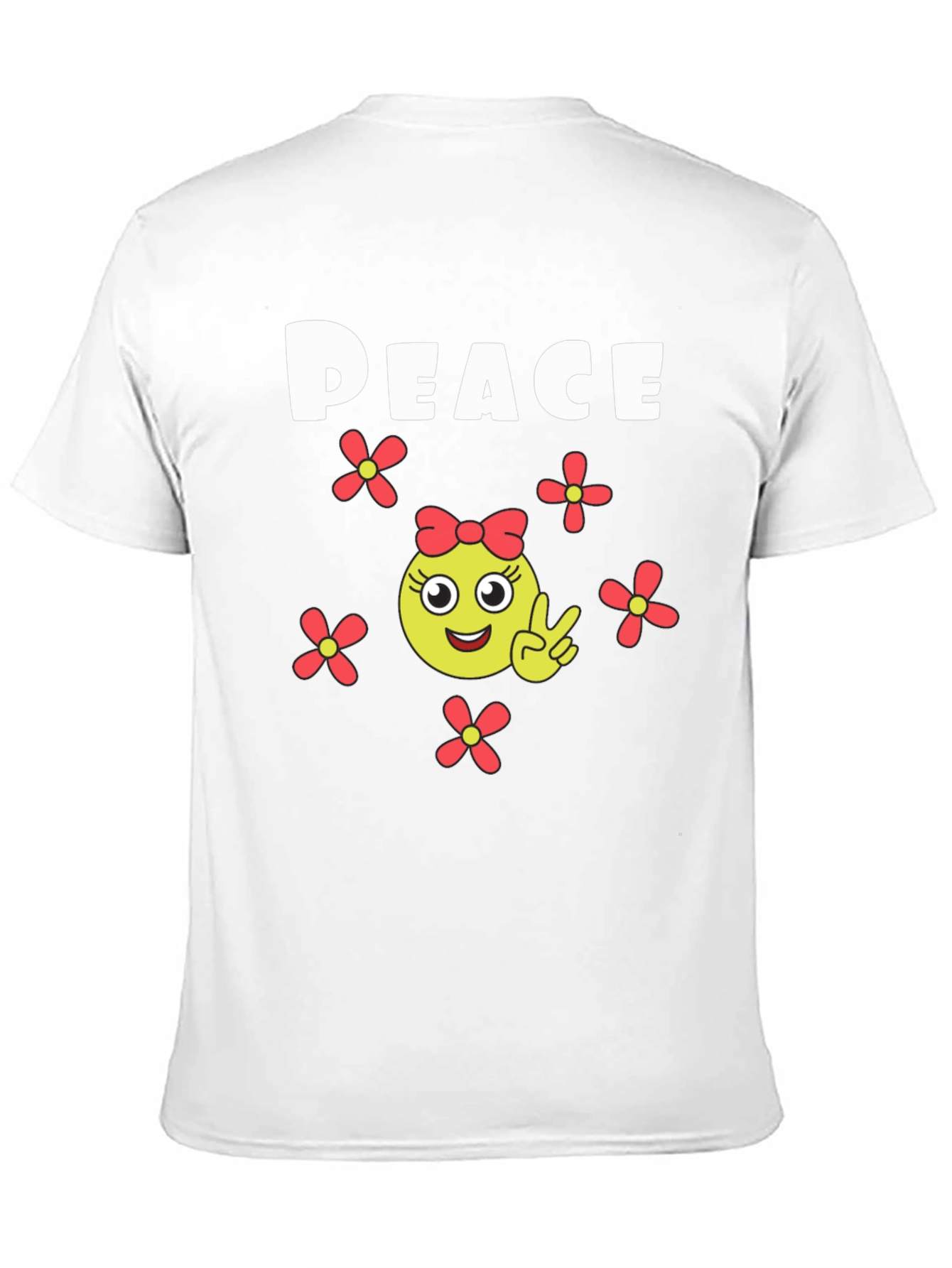 Black Peace Sign Emoji T-Shirt - Black Cotton view 11