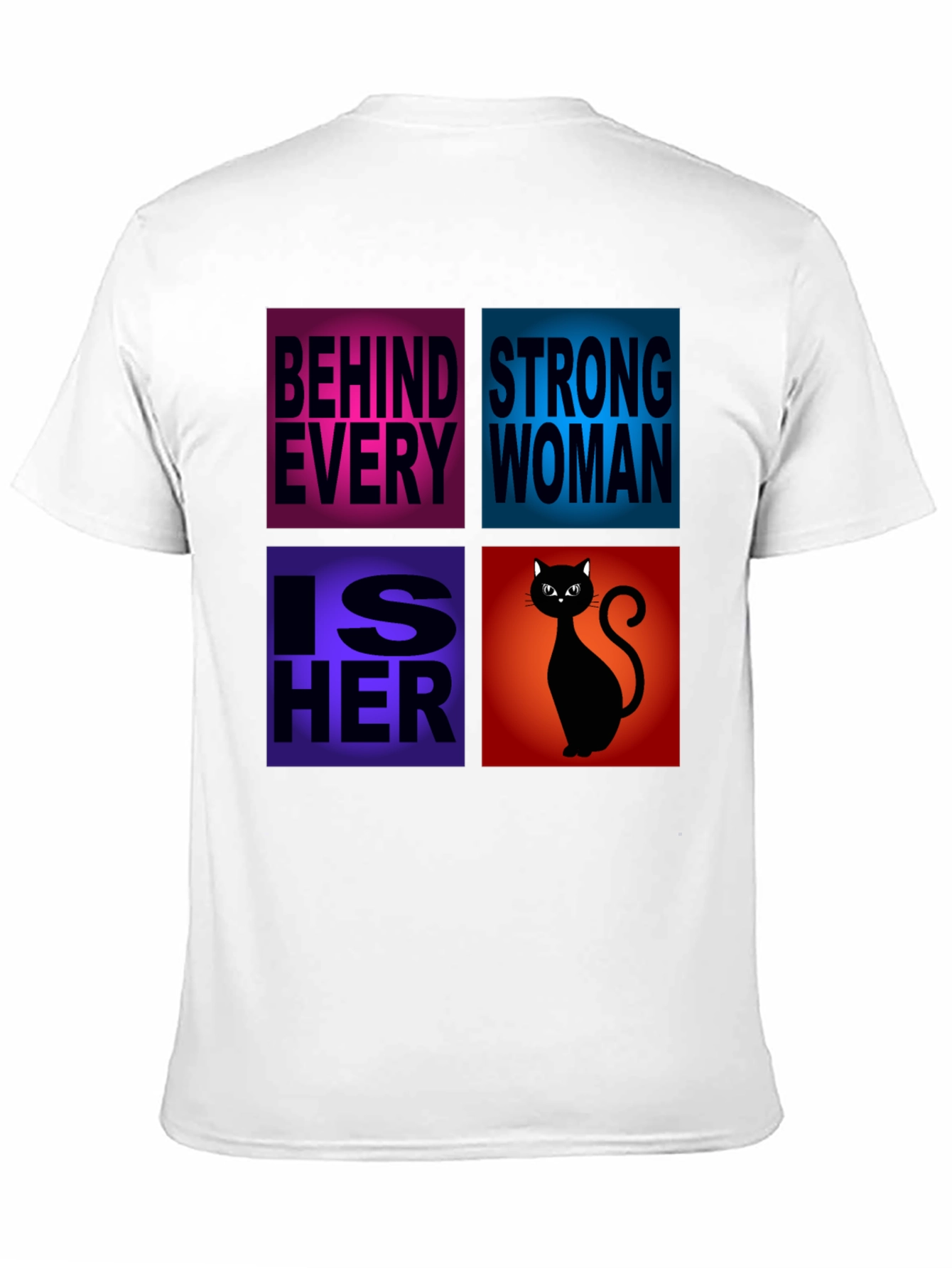 Black Behind Every Strong Woman Cat T-Shirt view 11