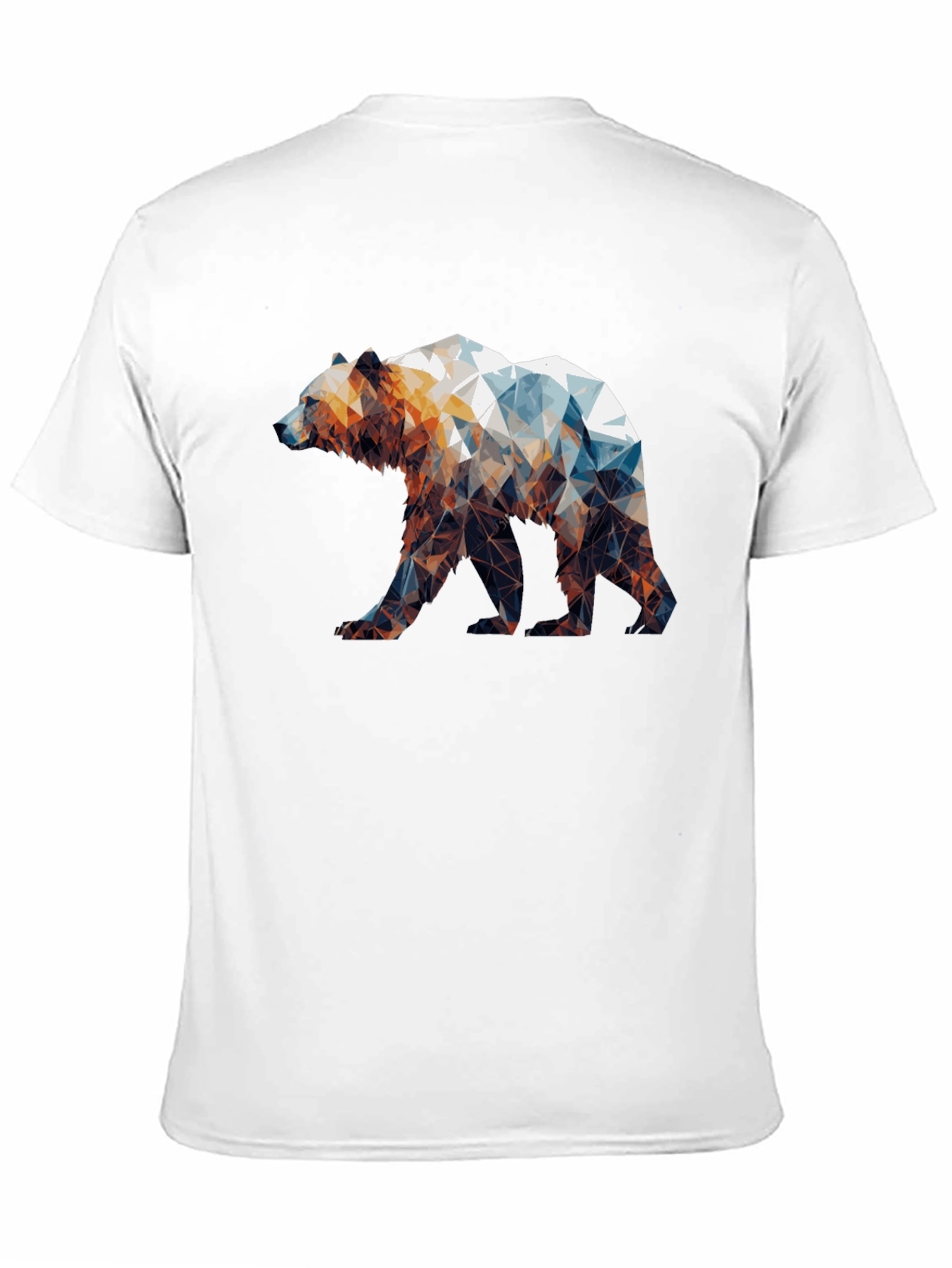 Black Geometric Bear Graphic Tee - Black Unisex Shirt view 11