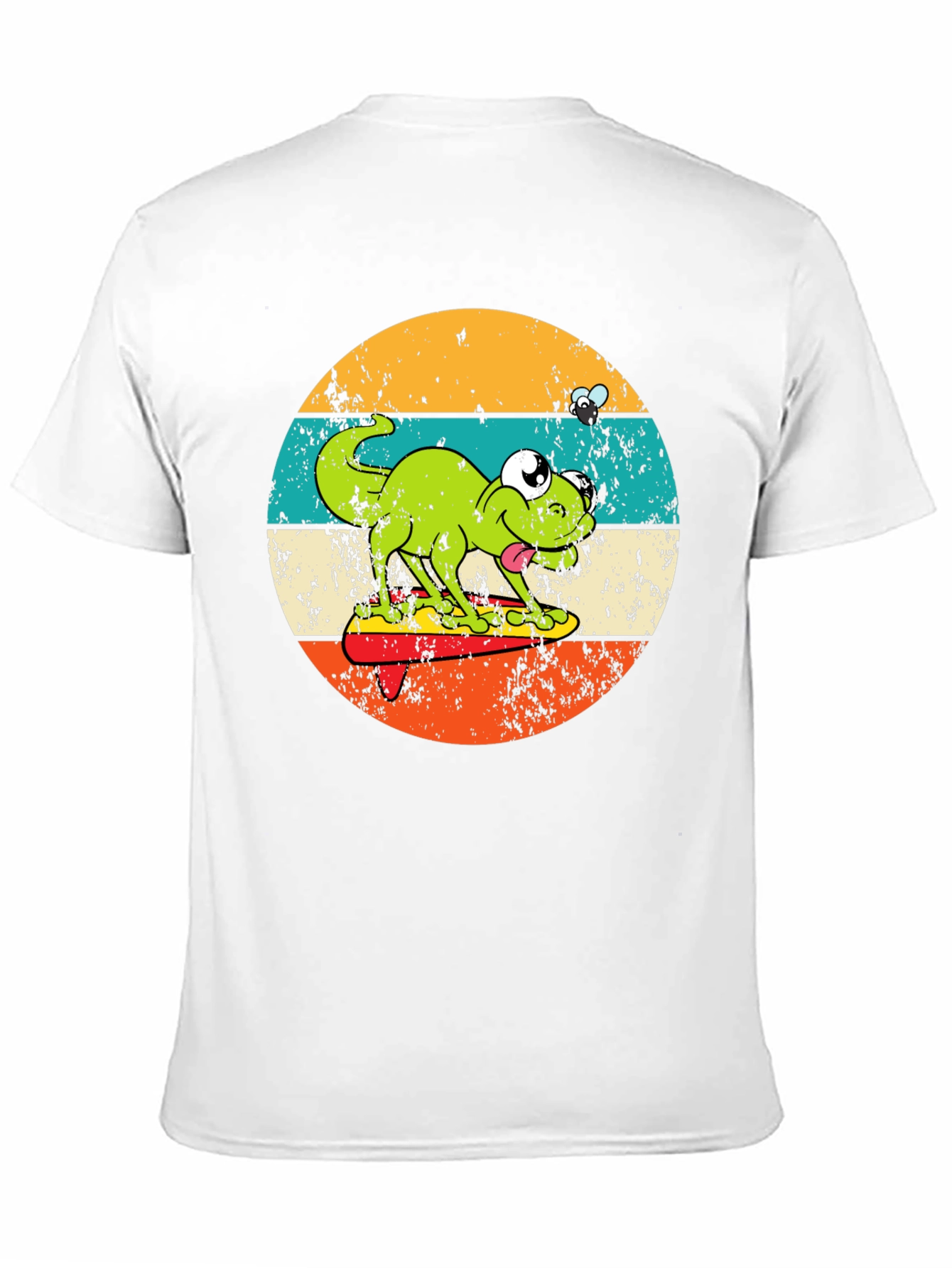 Black Retro Frog Surfing T-Shirt - Unique Graphic Tee view 11