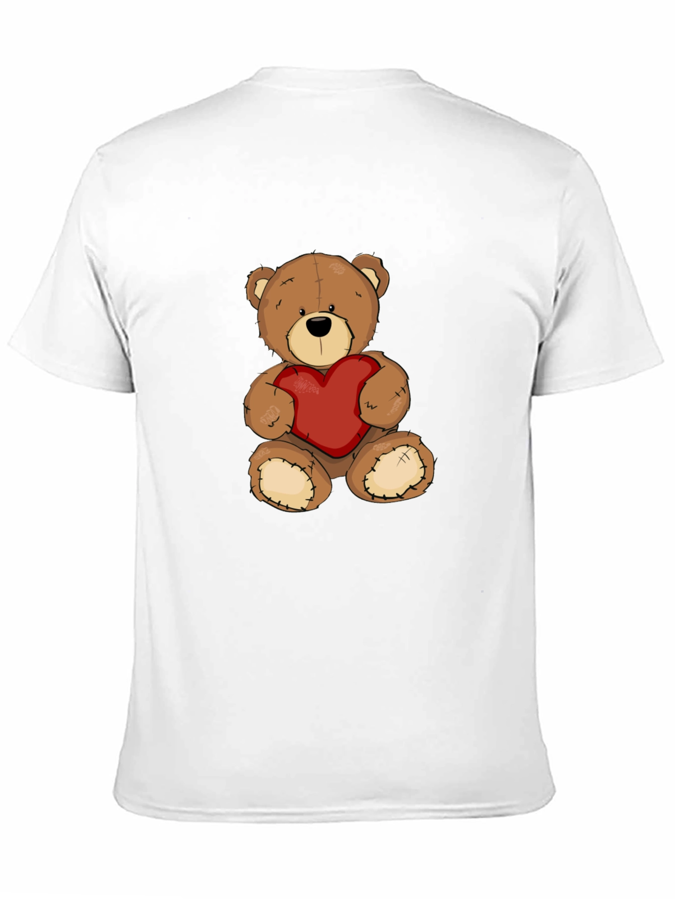 Black Teddy Bear Heart Graphic Tee - Men's Black T-Shirt view 11