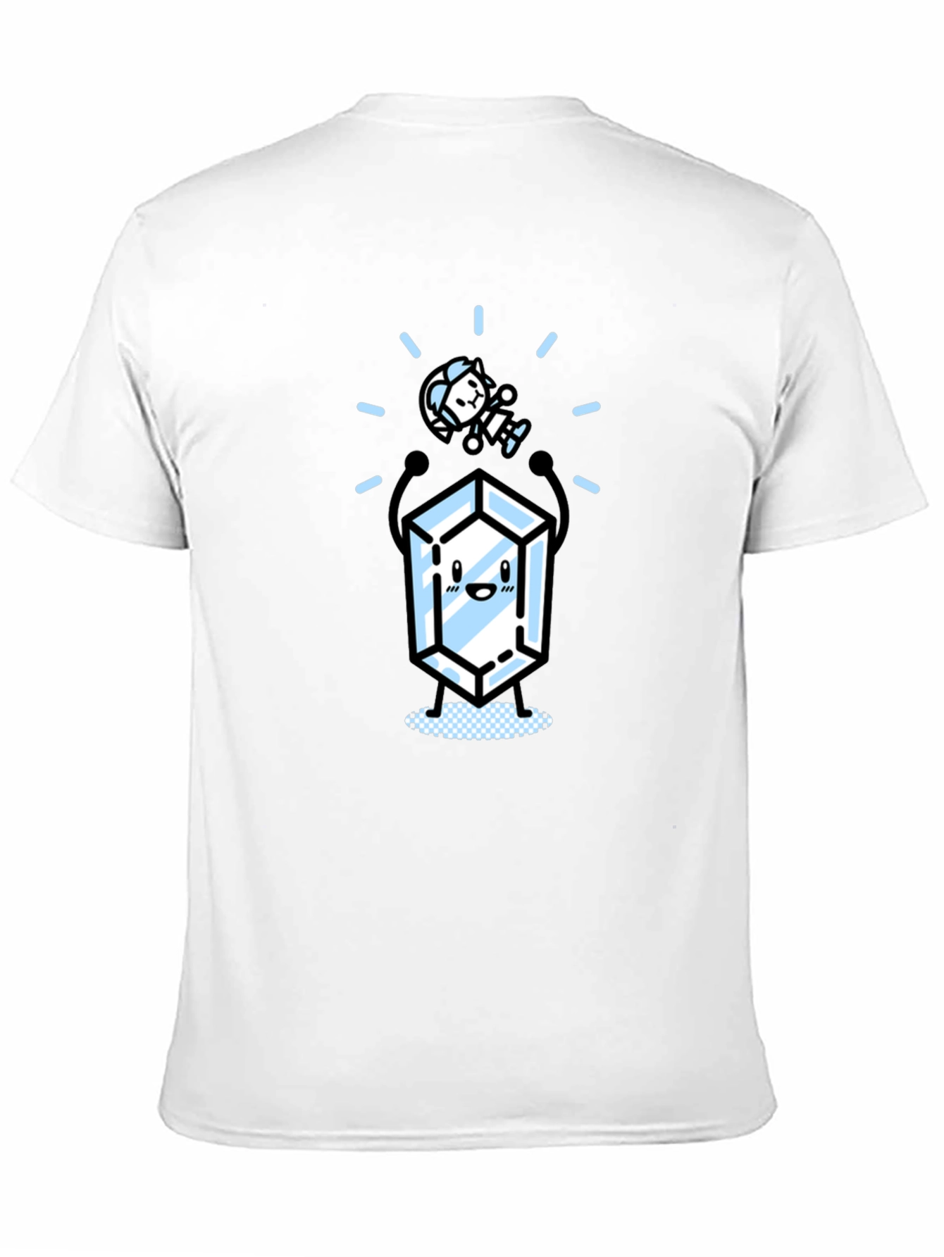 Black Cute Crystal & Astronaut Graphic Black T-Shirt view 11