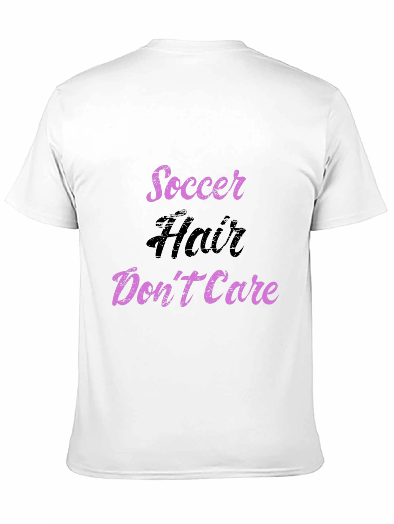 Black Soccer Hair Don't Care T-Shirt view 11