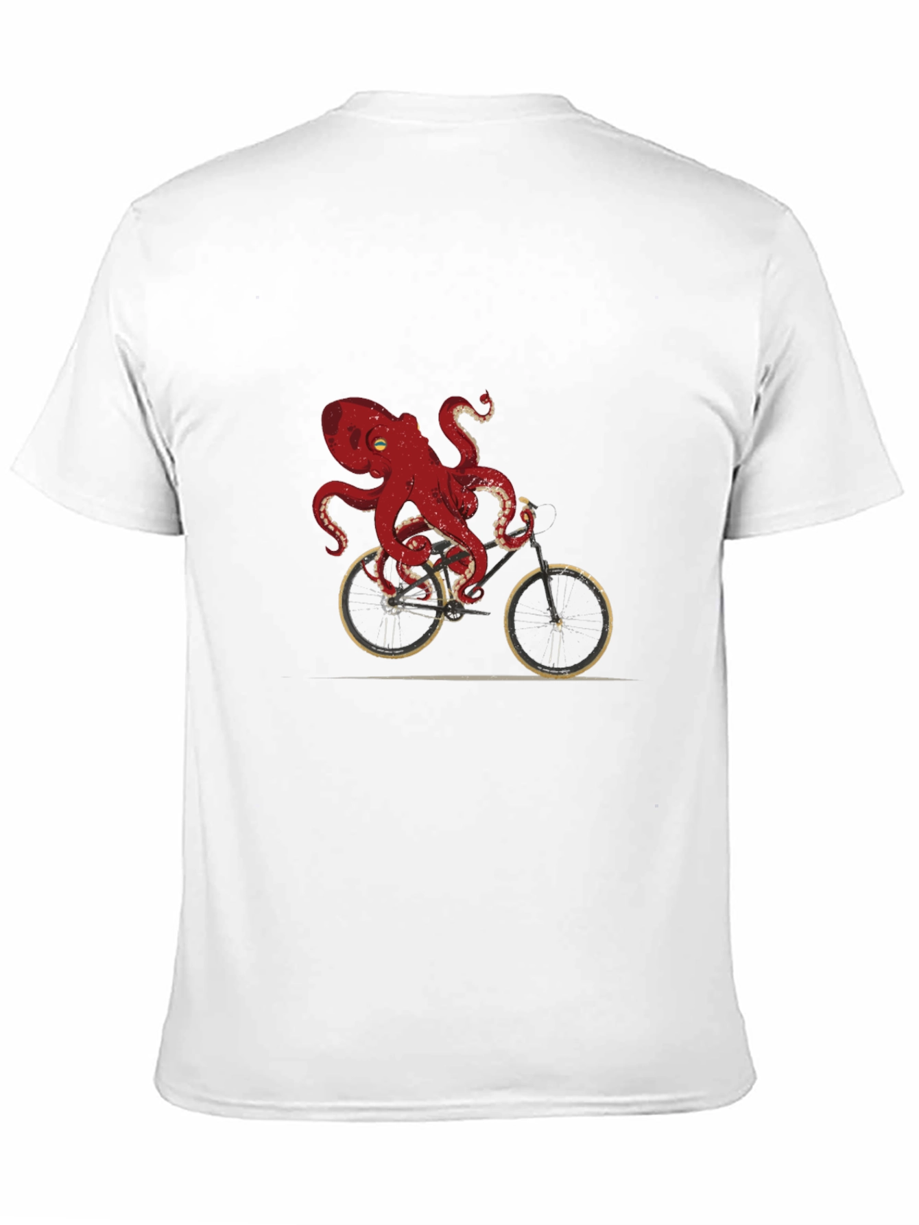 Black Octopus Riding Bike Graphic T-Shirt view 11