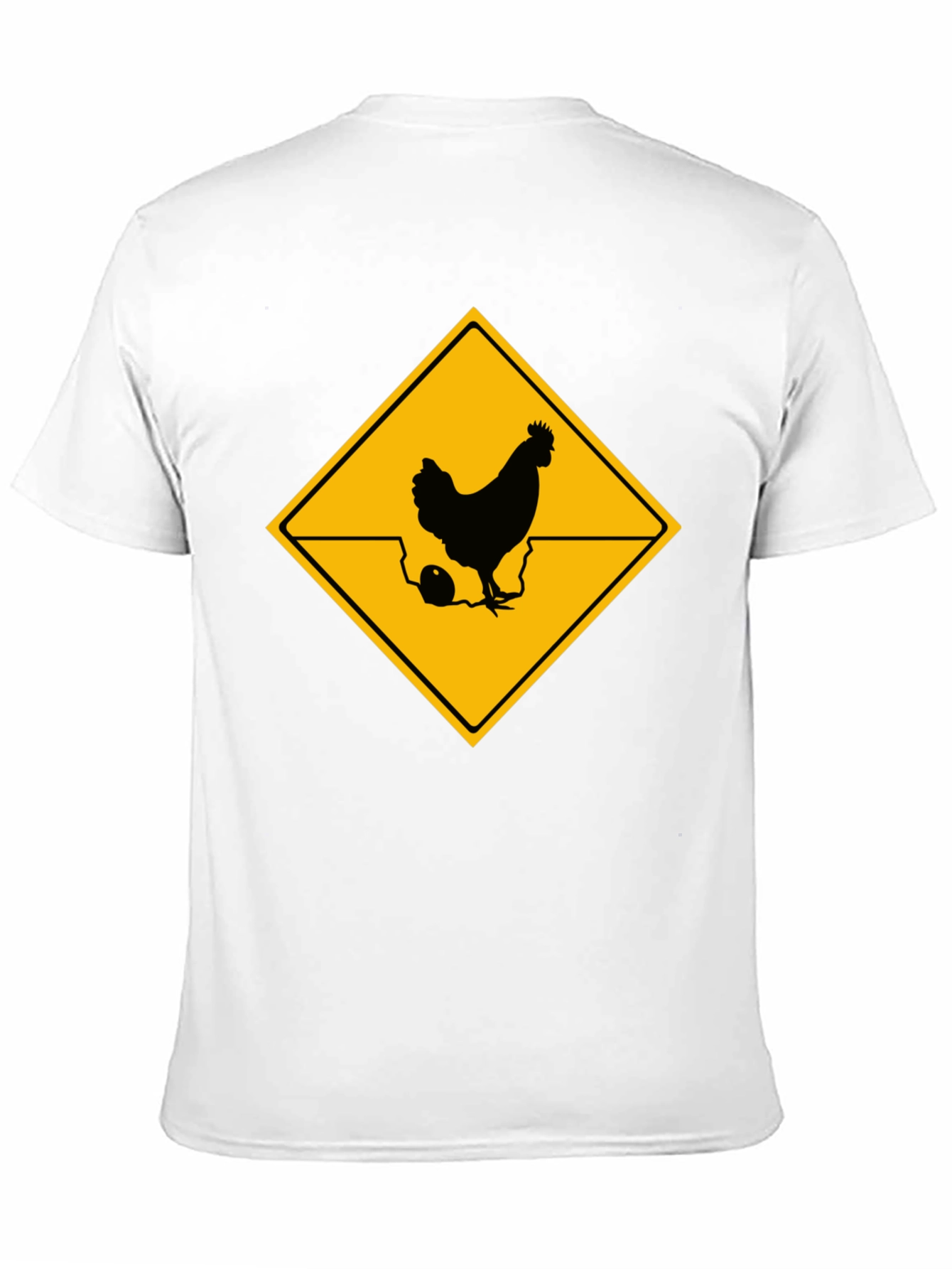 Black Chicken Crossing T-Shirt - Novelty Graphic Tee view 11
