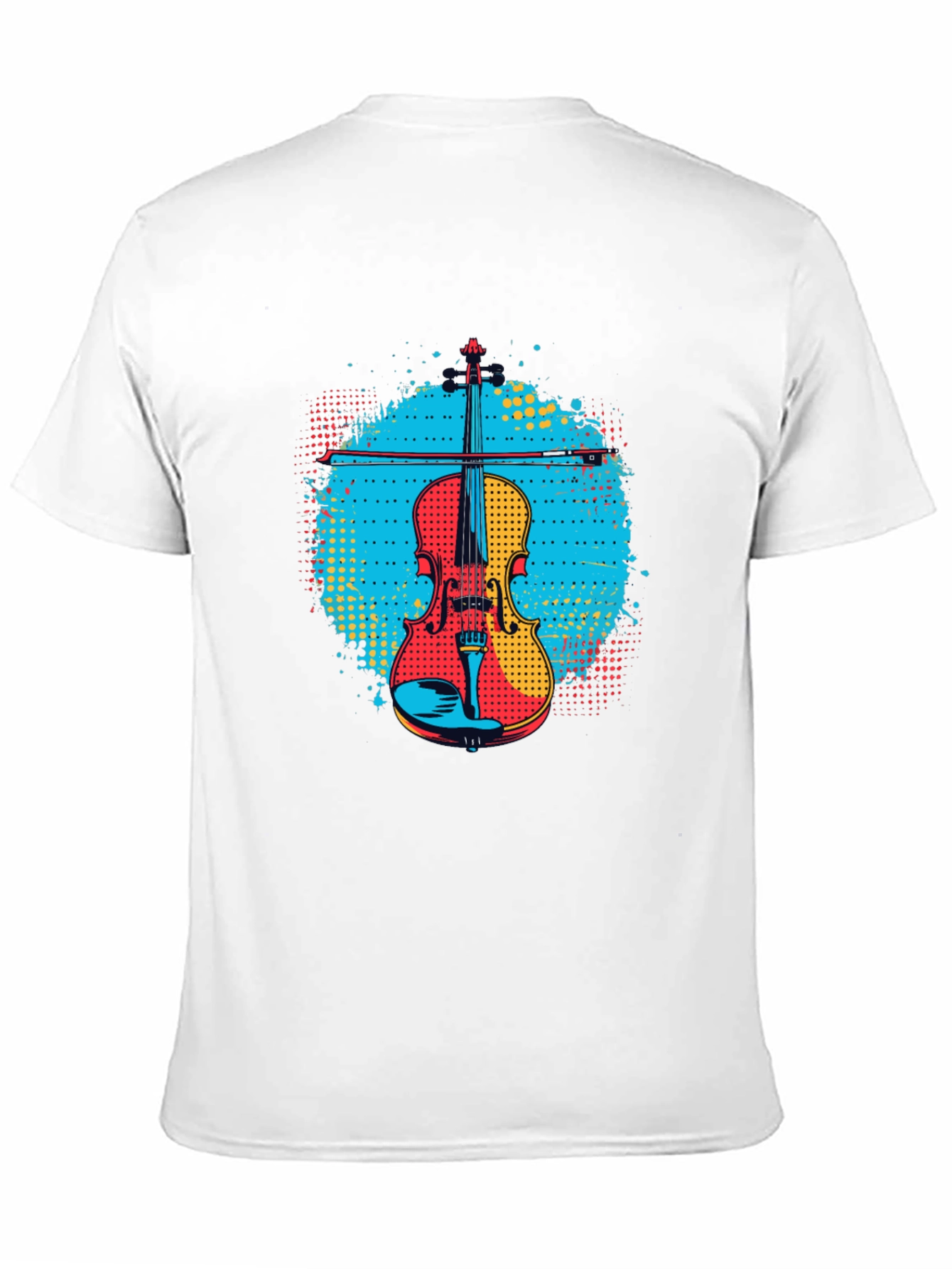 Black Colorful Violin Graphic Tee - Music Lover Shirt view 11