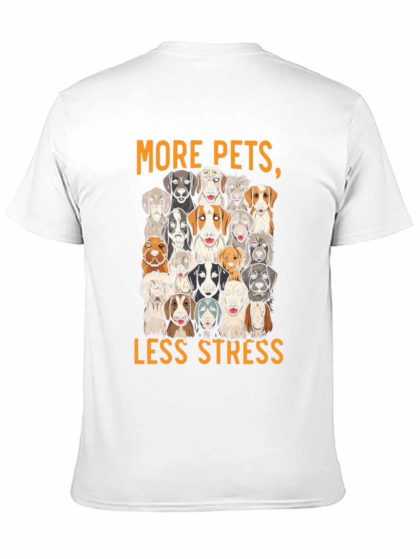 Black More Pets Less Stress Dog T-Shirt view 11