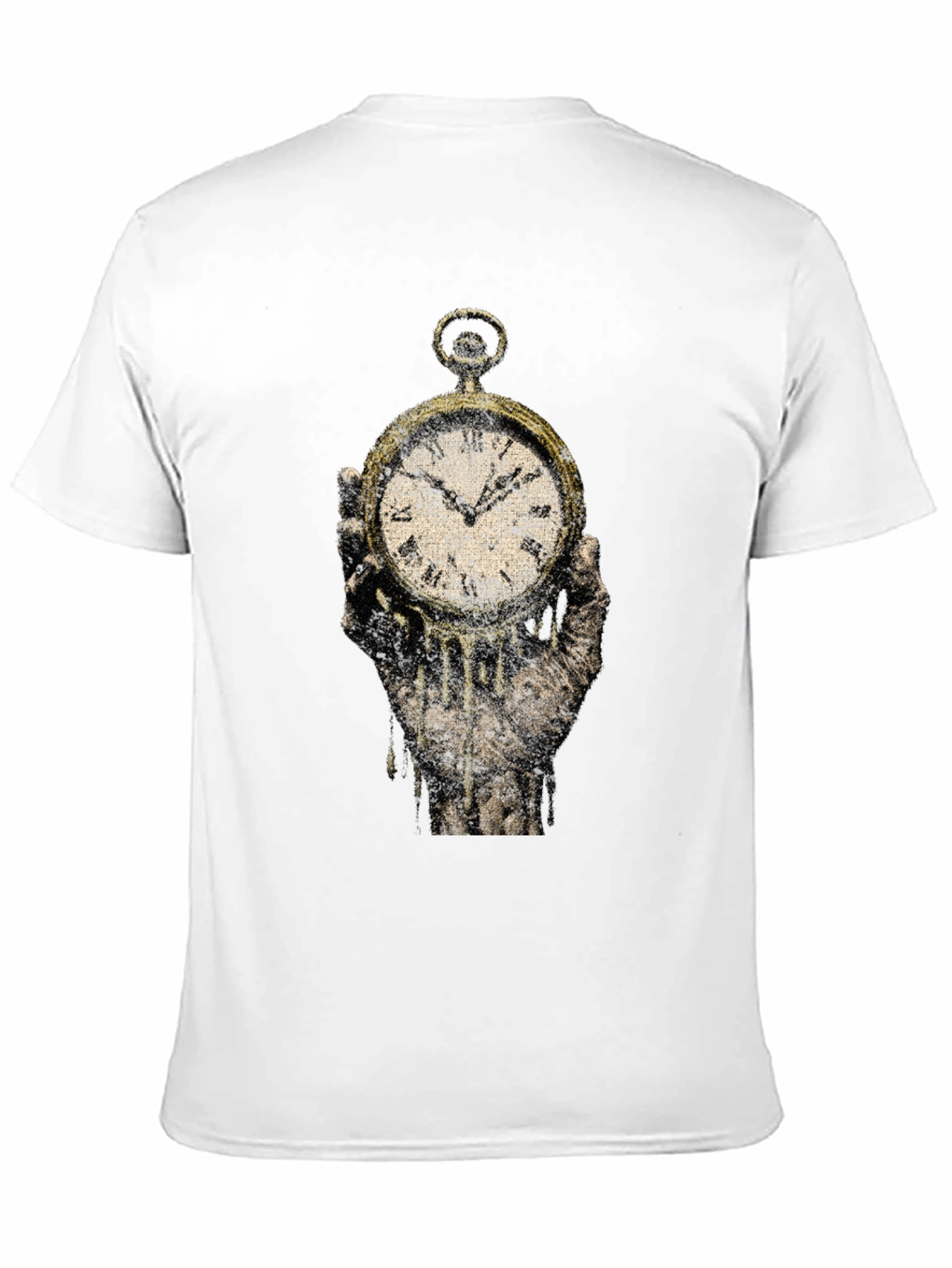 Black Melting Clock Graphic Tee - Time is Fleeting view 11
