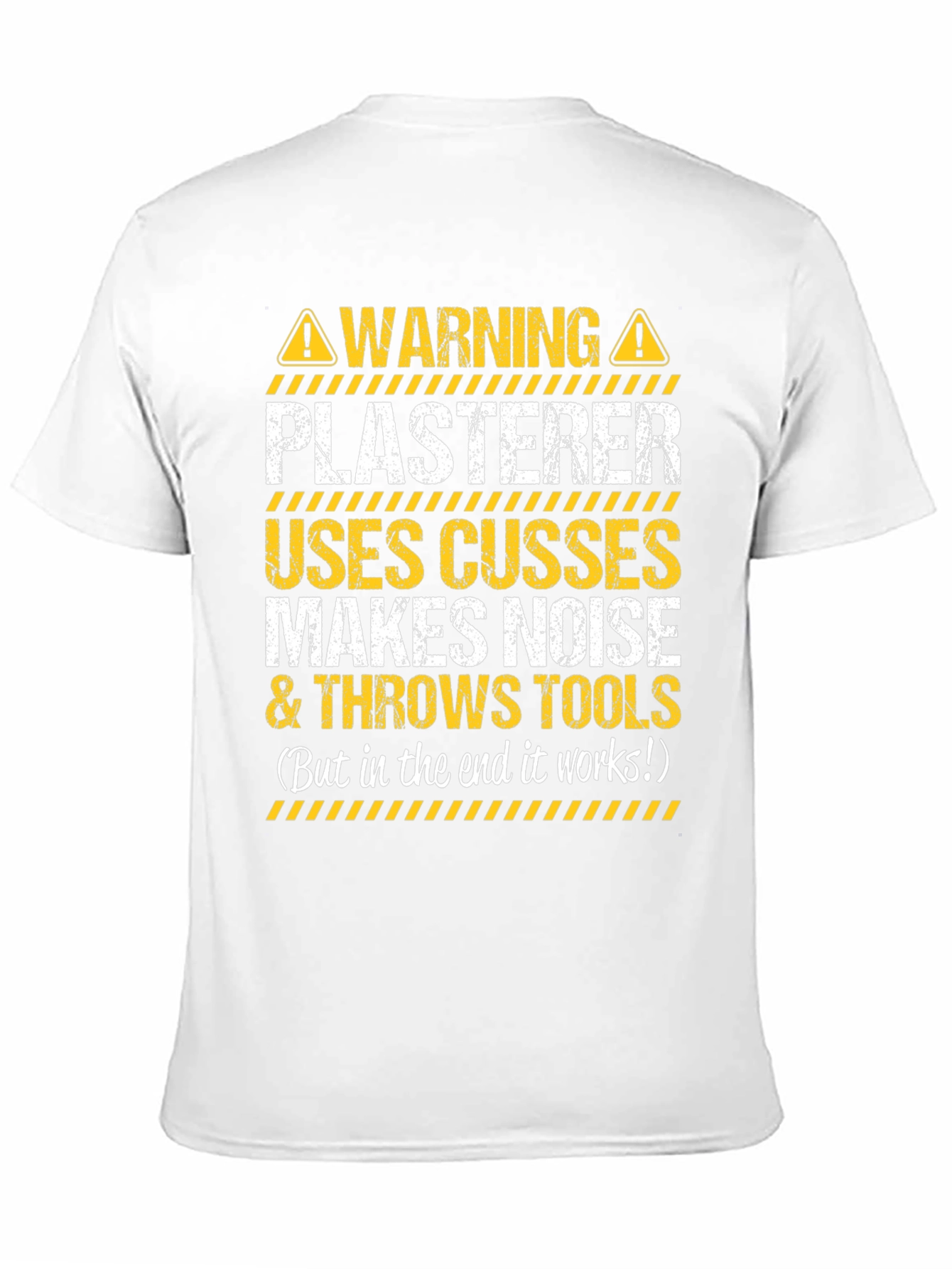 Black Warning Plasterer T-Shirt - Funny Construction Worker Tee view 11