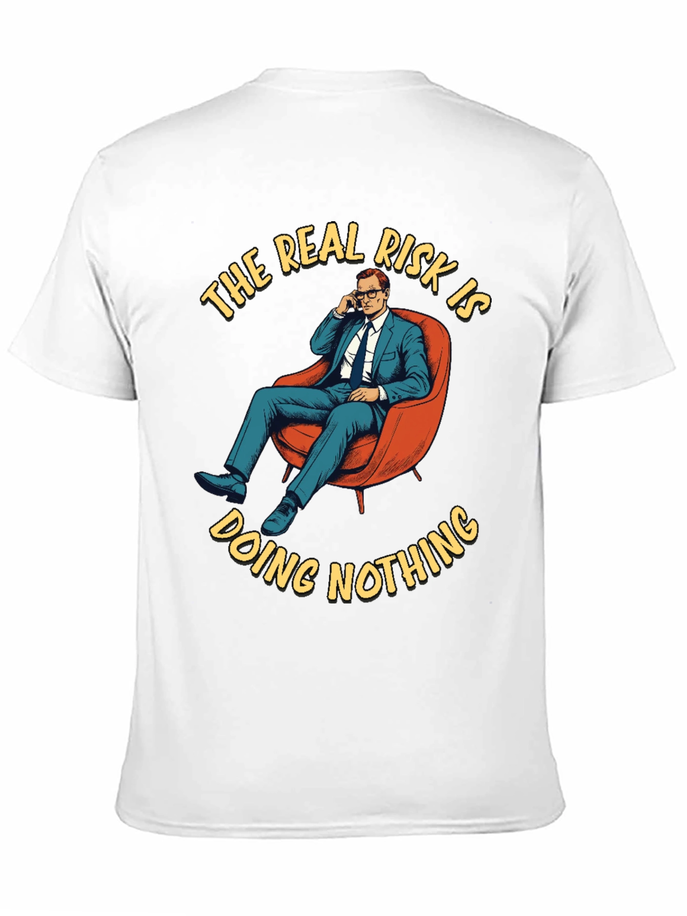 Black The Real Risk T-Shirt - Doing Nothing Graphic Tee view 11