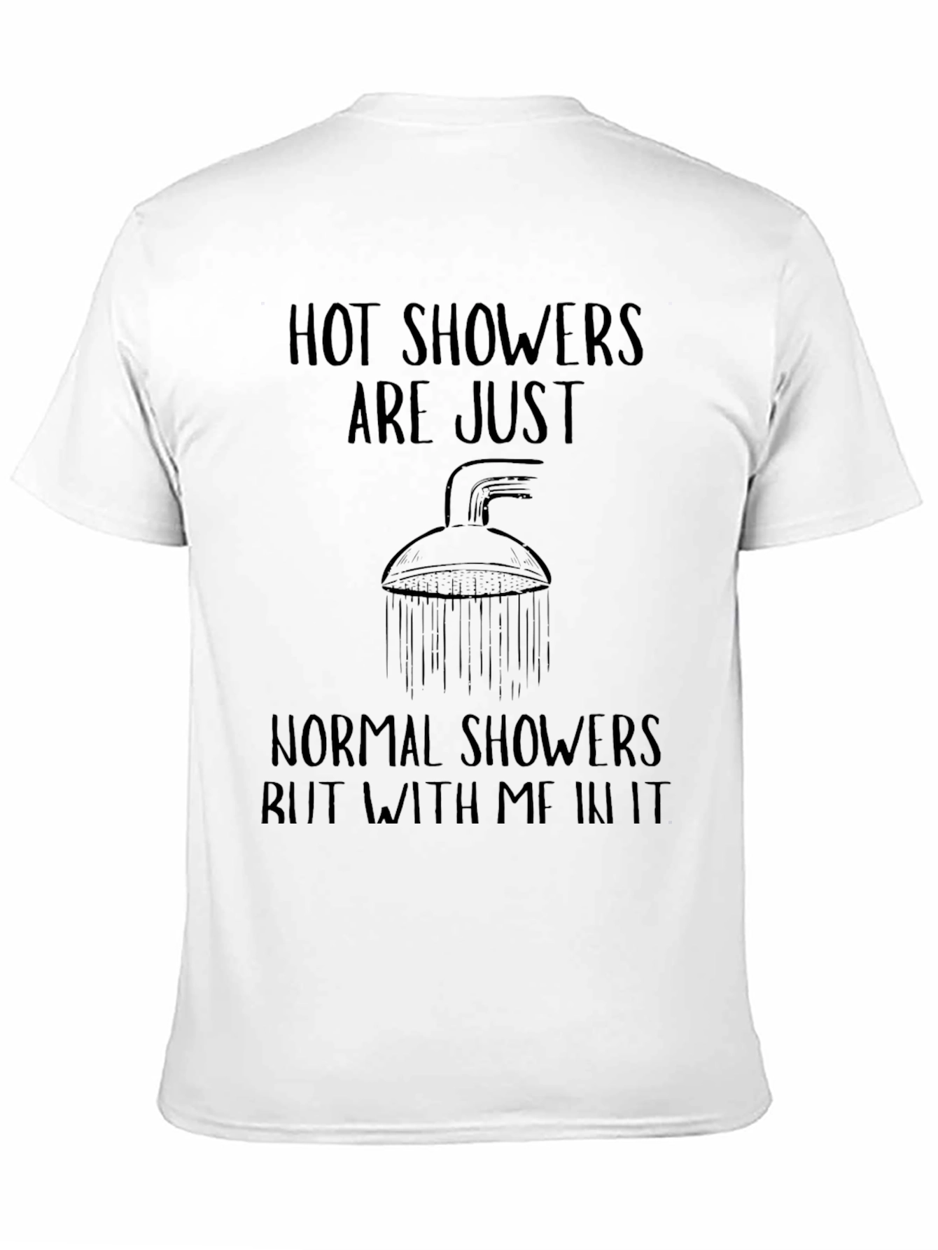 Black Humorous 'Hot Showers' Graphic Tee - Black view 11