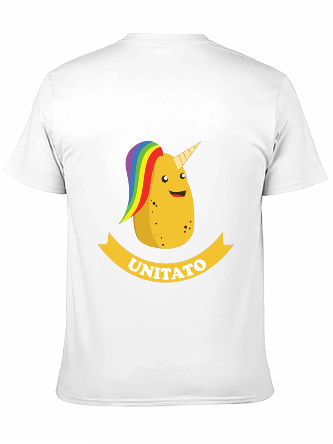 Black Unitato Potato Unicorn Black T-Shirt view 11