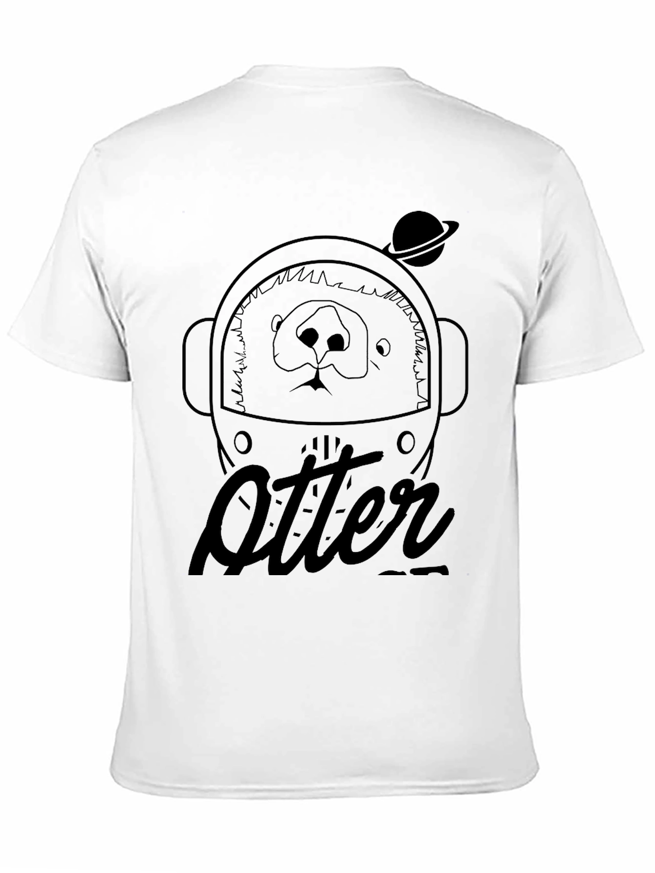 Black Otter Astronaut Black Graphic T-Shirt view 11