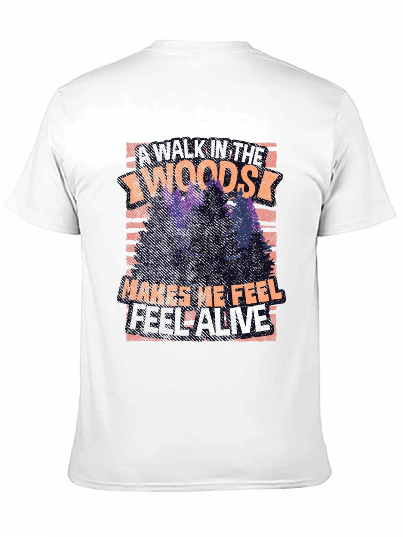 Black Nature Lover's Walk in the Woods Black T-Shirt view 11