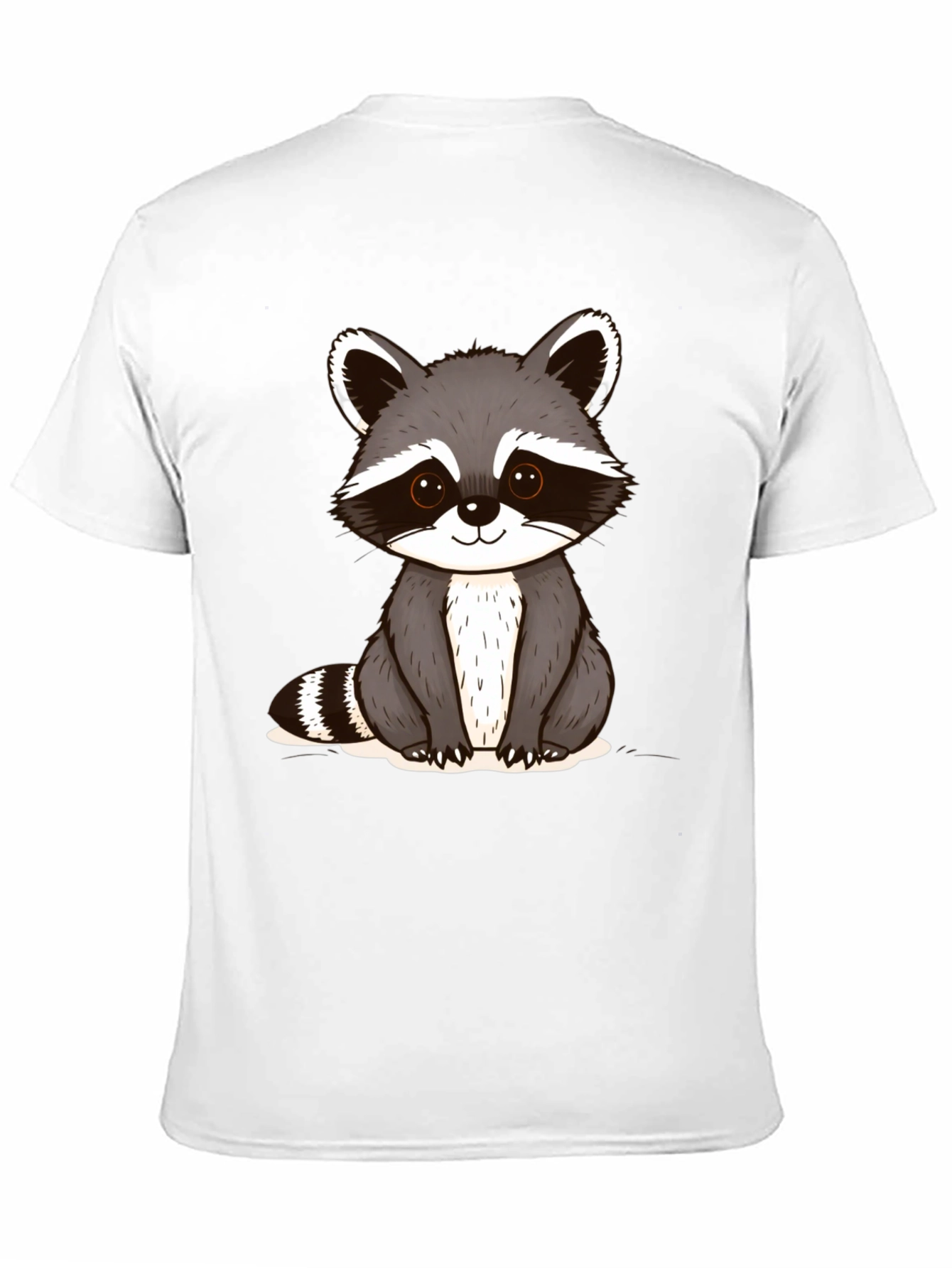 Black Cute Raccoon Graphic T-Shirt - Unisex Casual Tee view 11