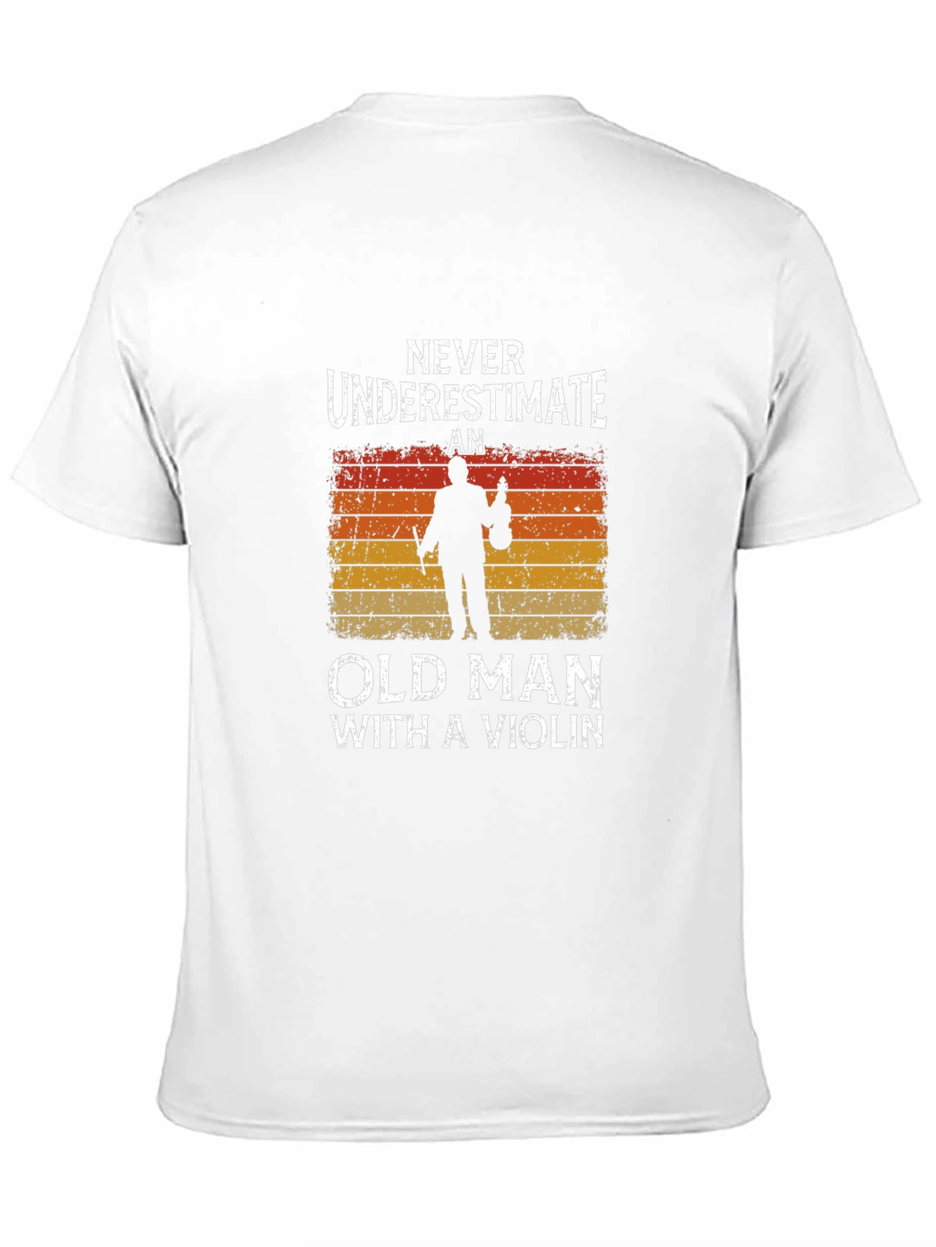 Black Old Man Violinist Graphic Tee - Music Lover T-Shirt view 11