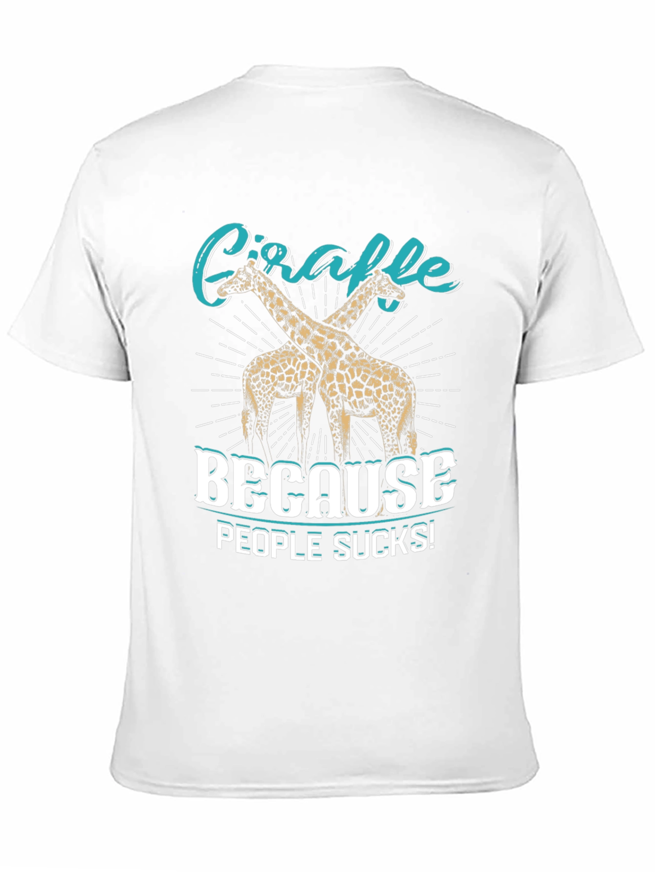 Black Giraffe Lover T-Shirt - Because People Suck Graphic Tee view 11