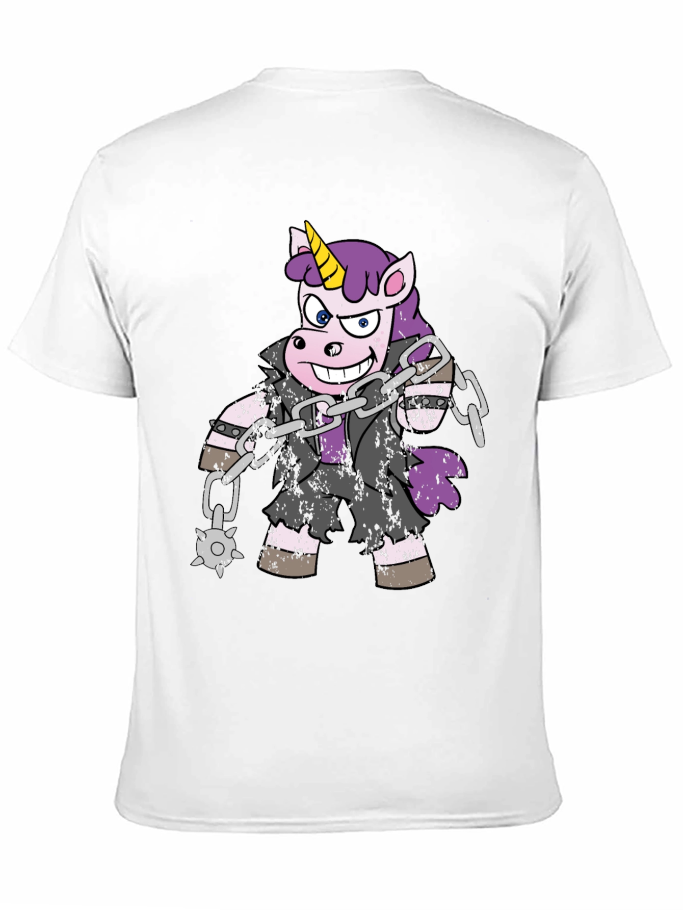 Black Unicorn Biker T-Shirt - Black Cotton Tee view 11