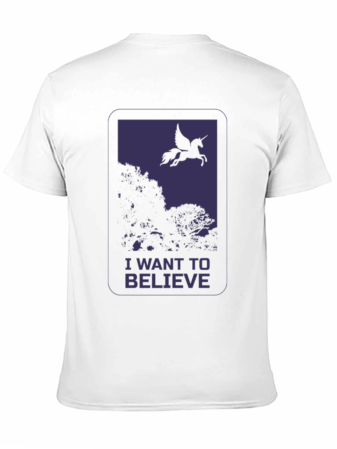 Black I Want to Believe Pegasus Graphic T-Shirt view 11