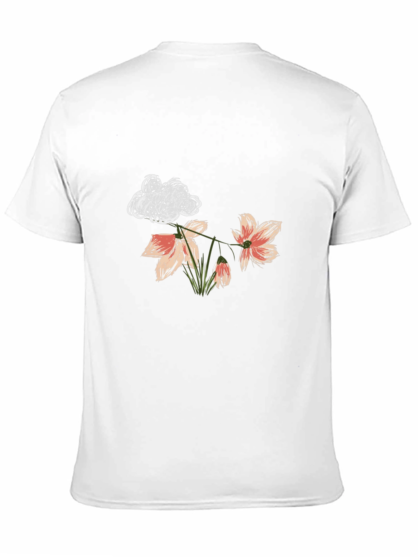 Black Floral Cloud T-Shirt - Unique Graphic Tee view 11