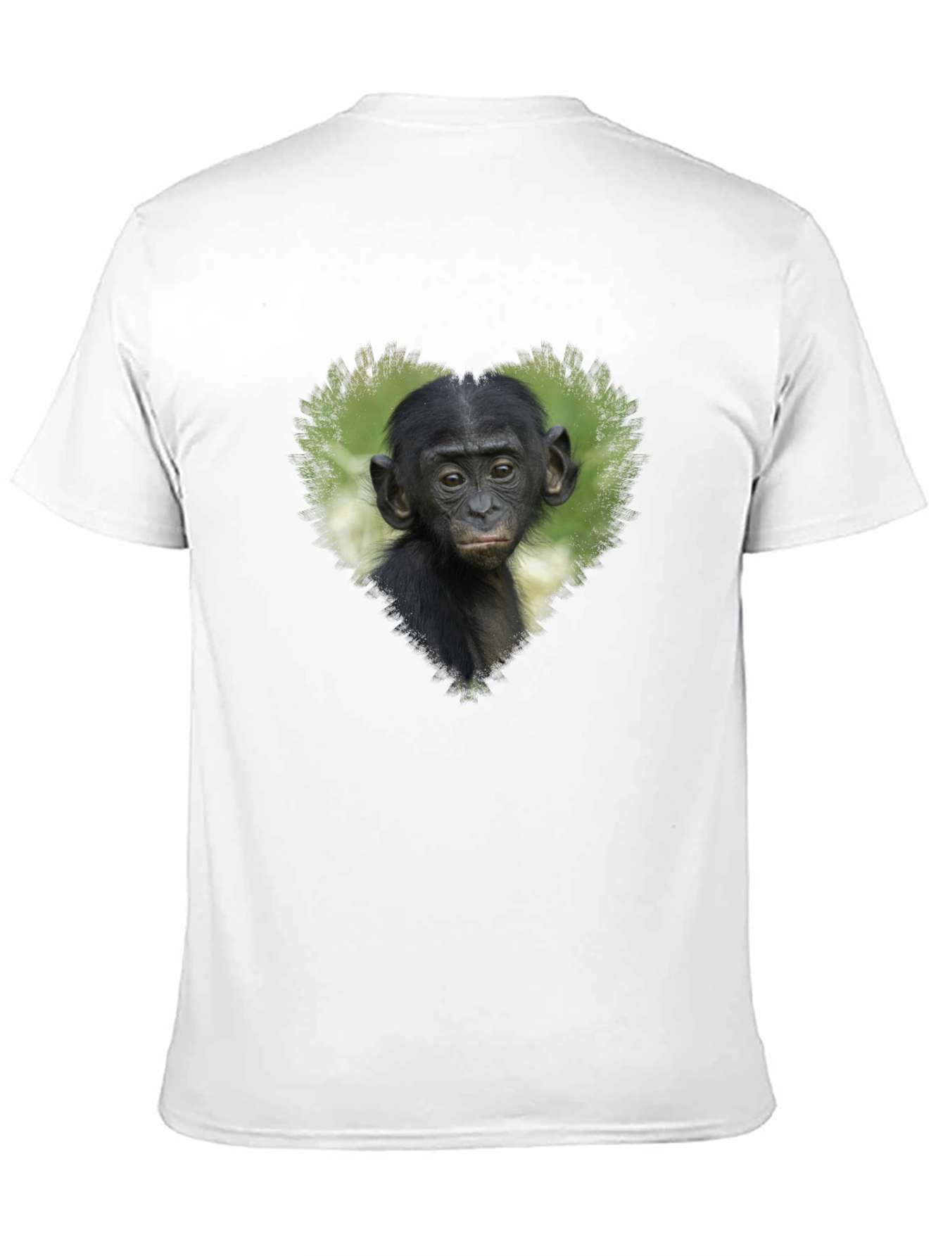 Black Bonobo Heart T-Shirt - Black Cotton Tee view 11