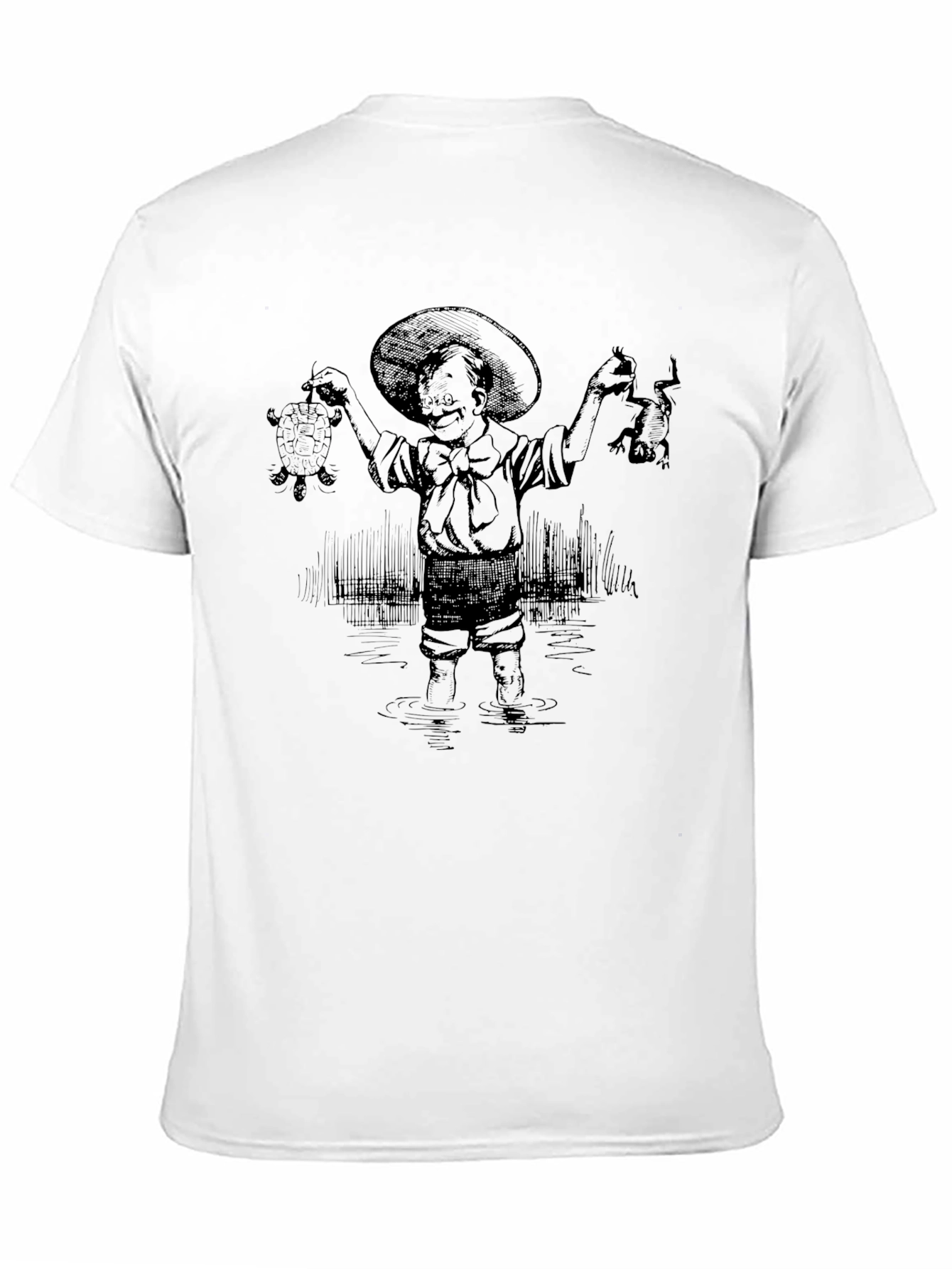 Black Retro Cartoon Print Black Tee view 11